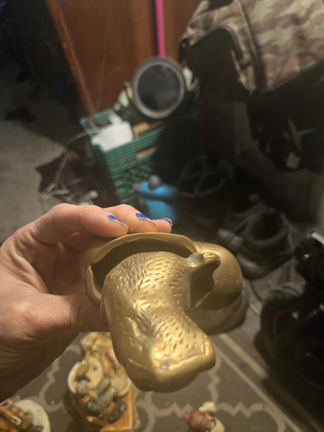 Vintage Brass Dog in Shoe Figurine - photo 3