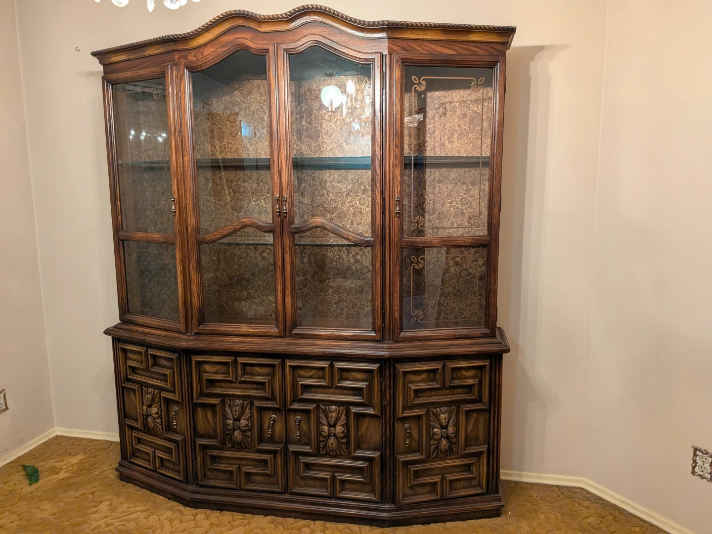 Vintage Oak China Cabinet
