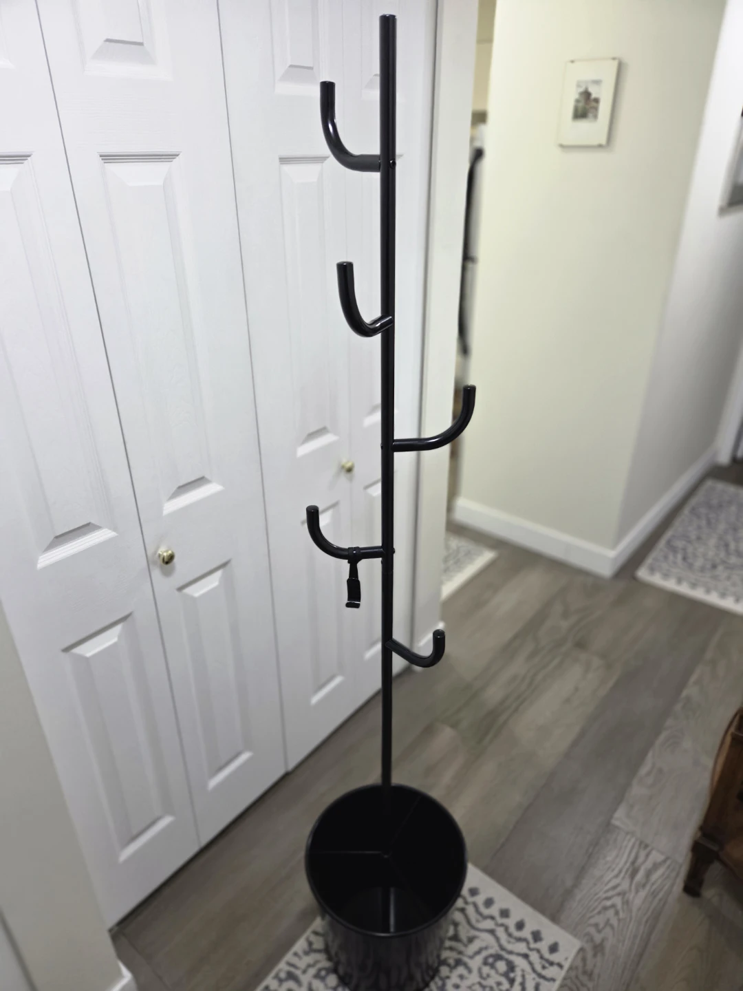 Black Metal Coat and Umbrella Stand