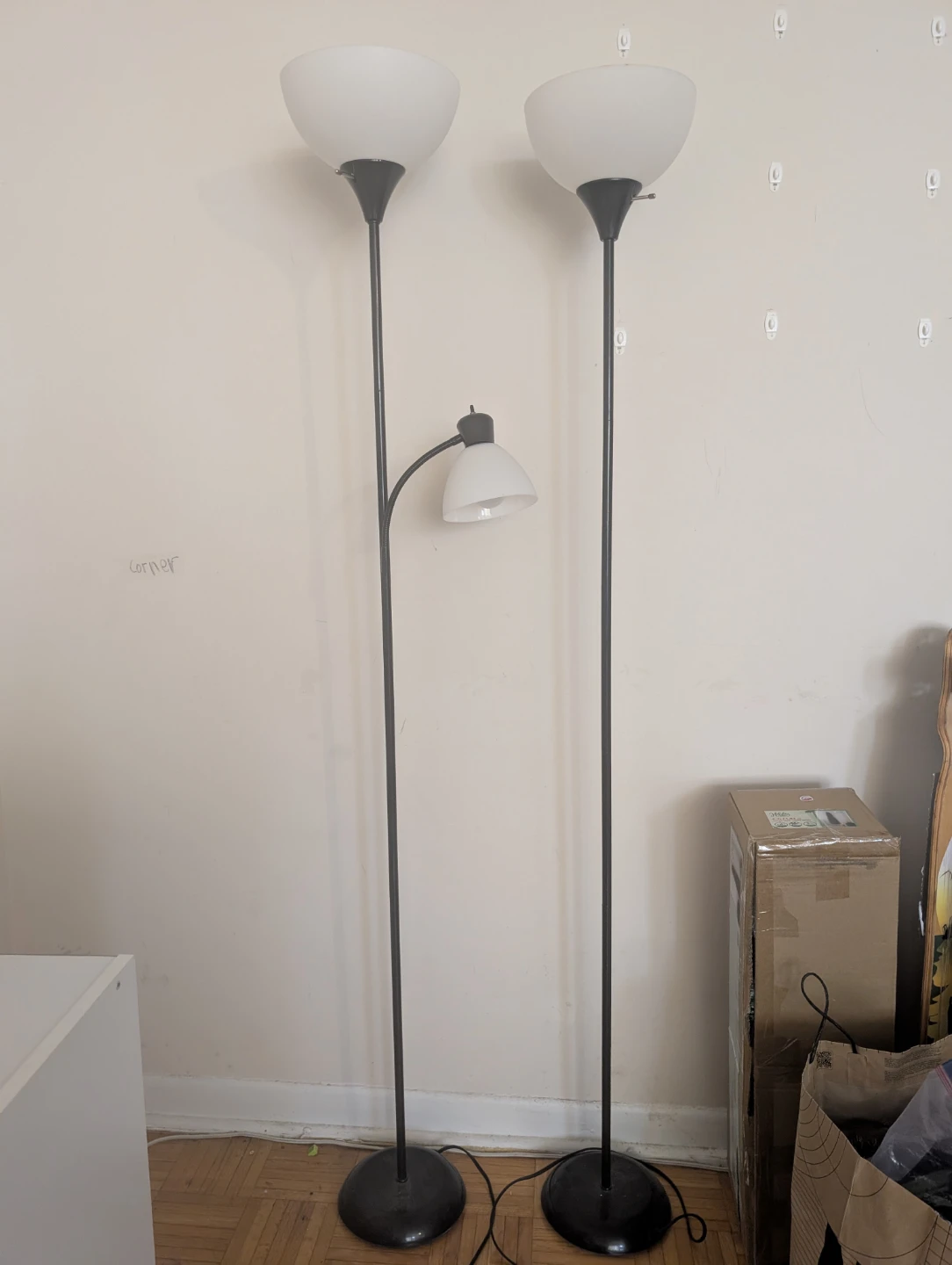 Set of Two Black Floor Lamps
