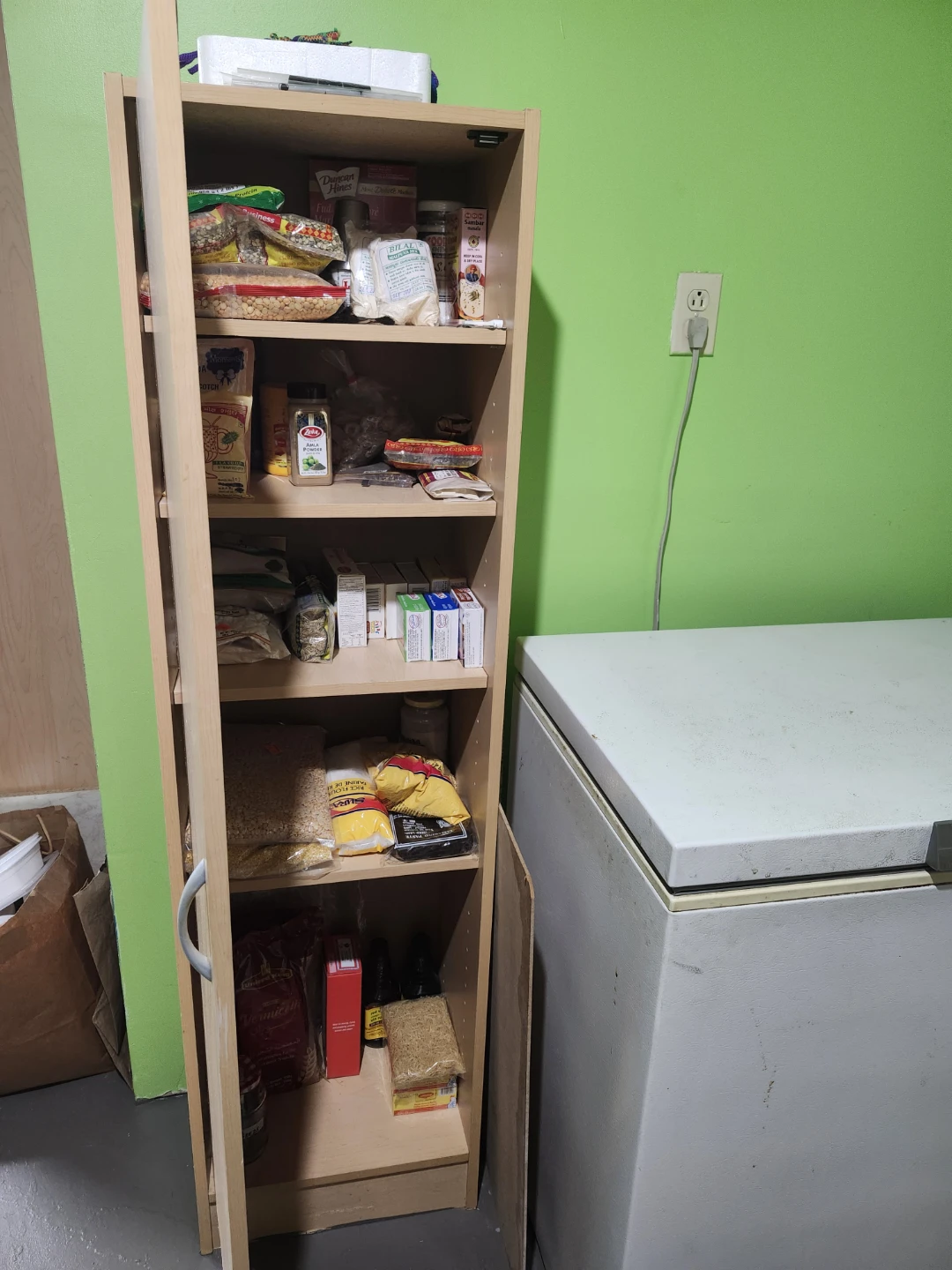Single-Door Tall Pantry / Utility Storage Cabinet (Light Oak) - photo 2