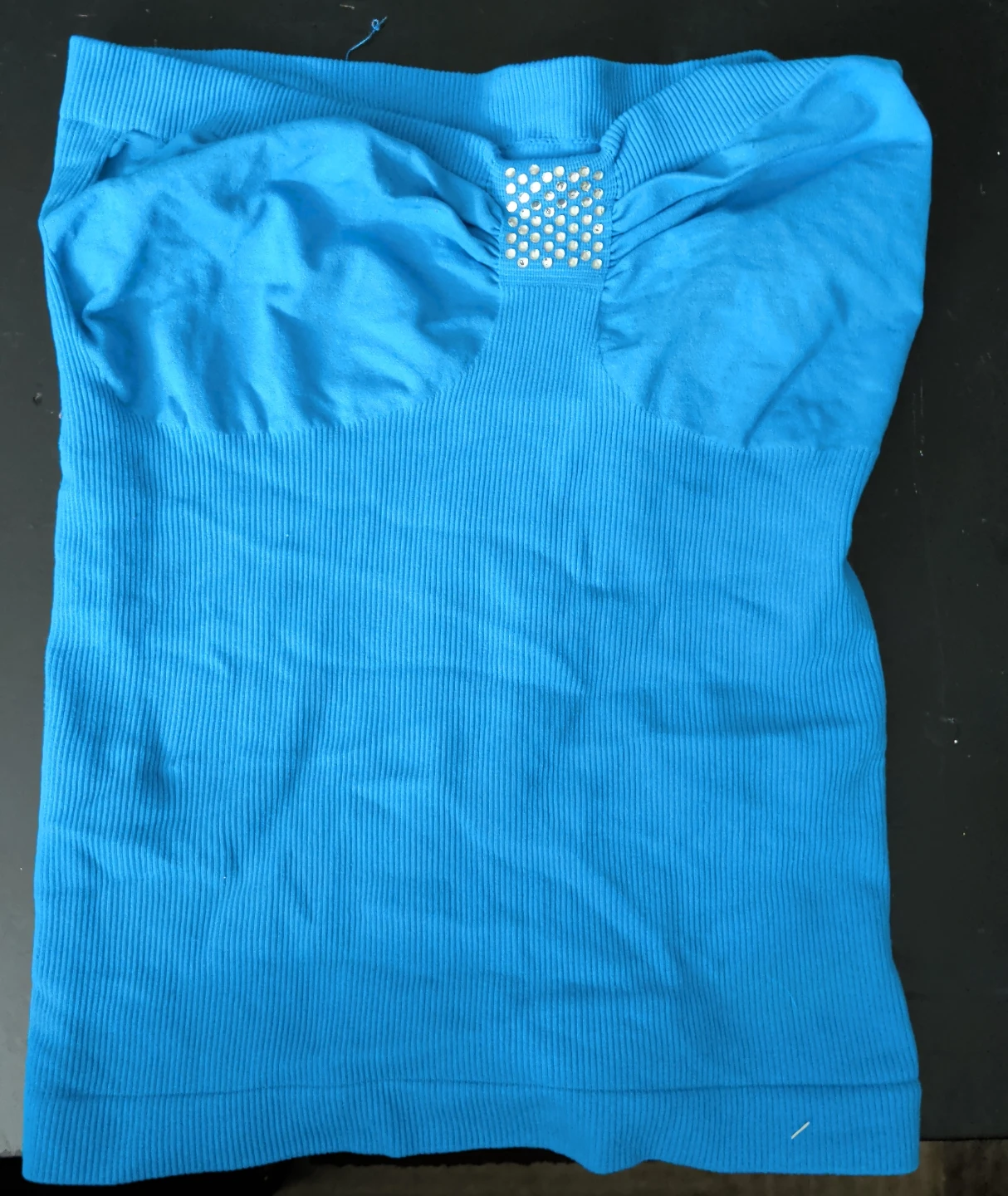 Blue Rhinestone Tube Top