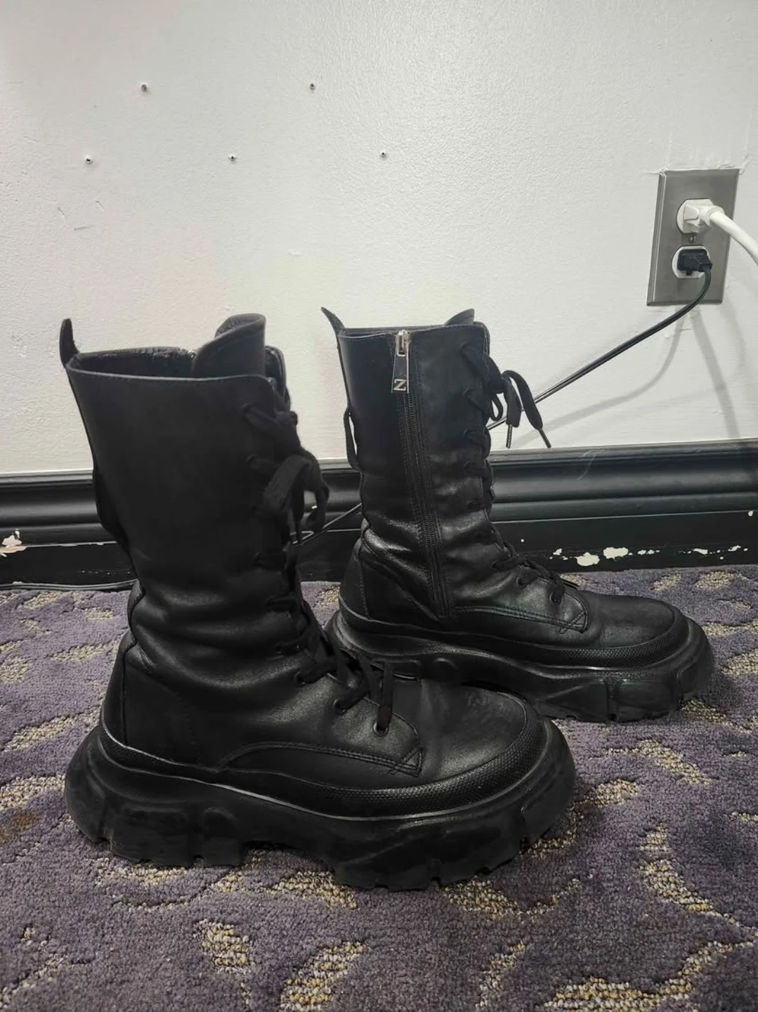 Black Zara combat boots