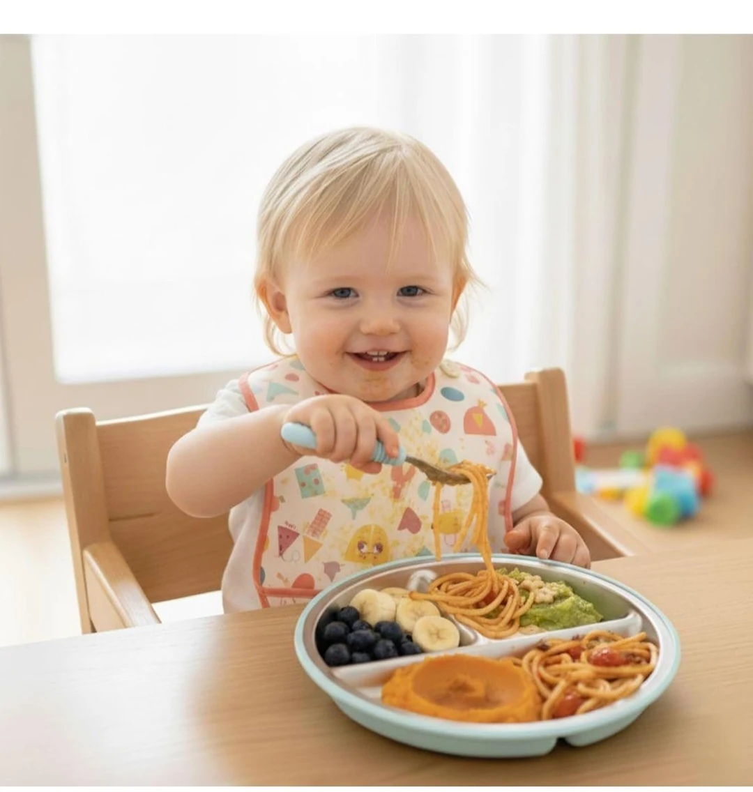 3- PandaEar Stainless Suction Plates for Baby & Toddler w/Lids - photo 2