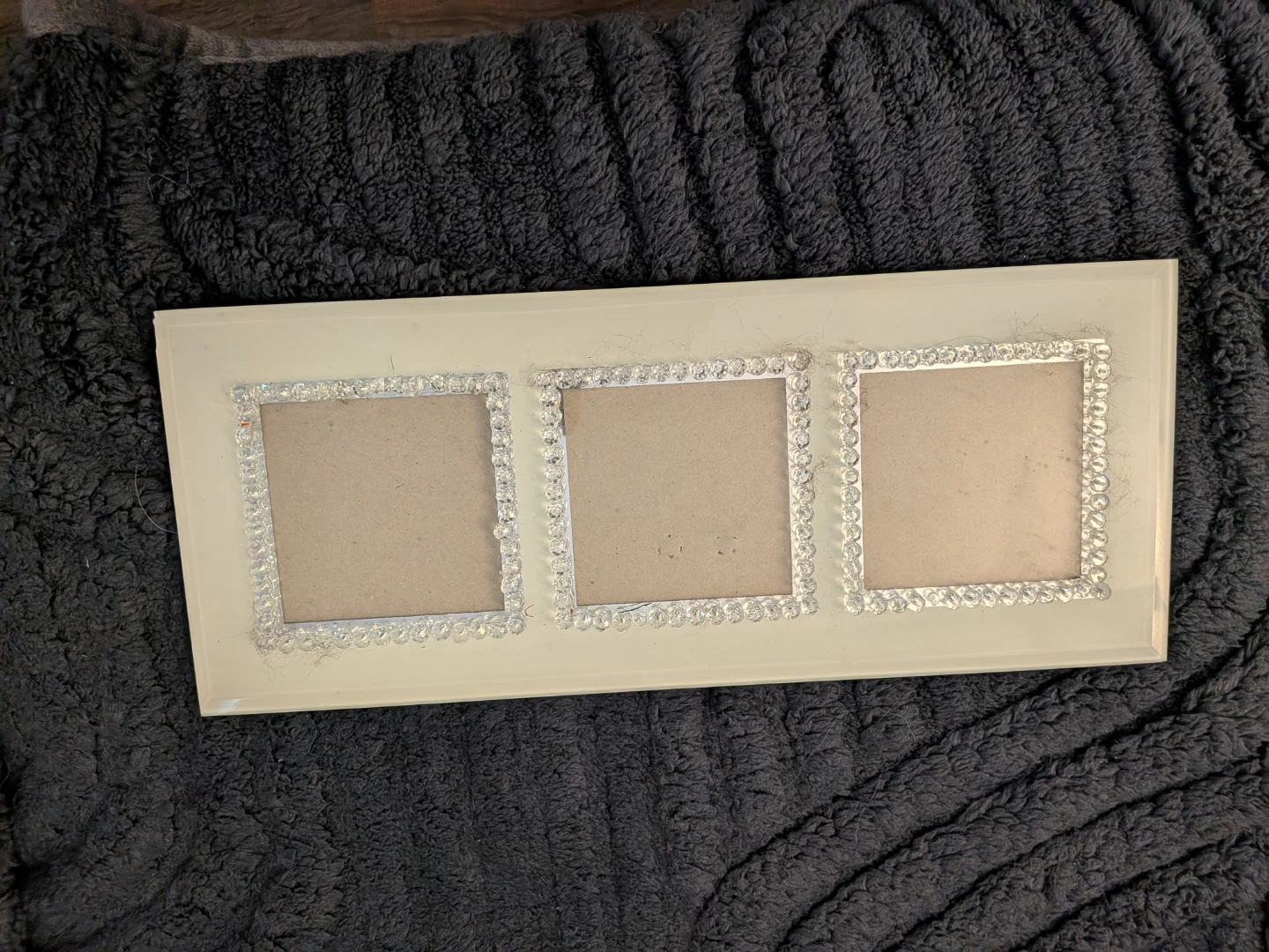 Triple Photo Frame with Rhinestone Accents