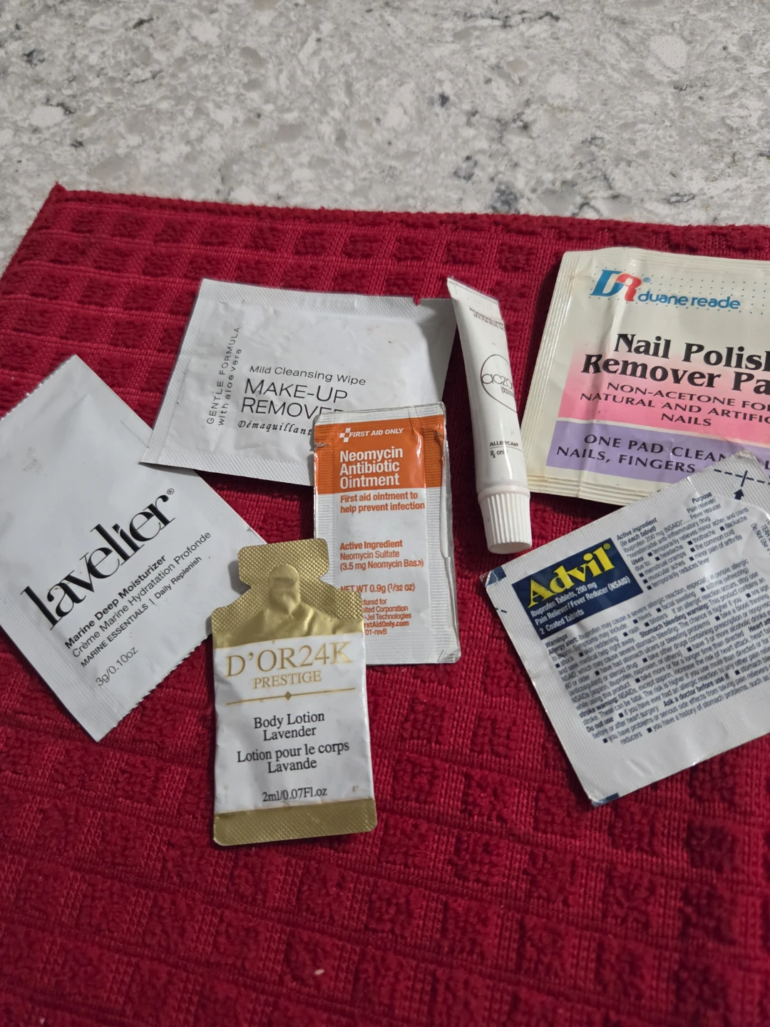 Assorted Travel Size Toiletry and First Aid Samples