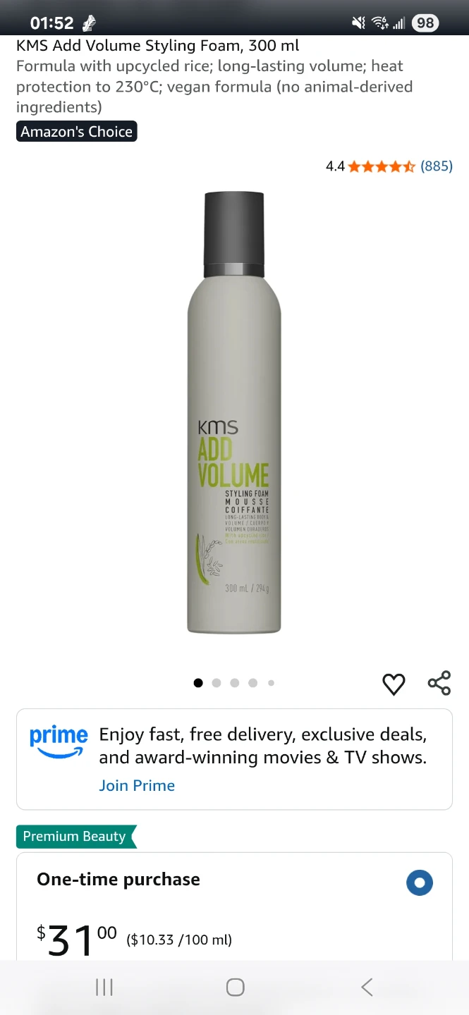 KMS Add Volume Styling Foam Mousse (Brand New)