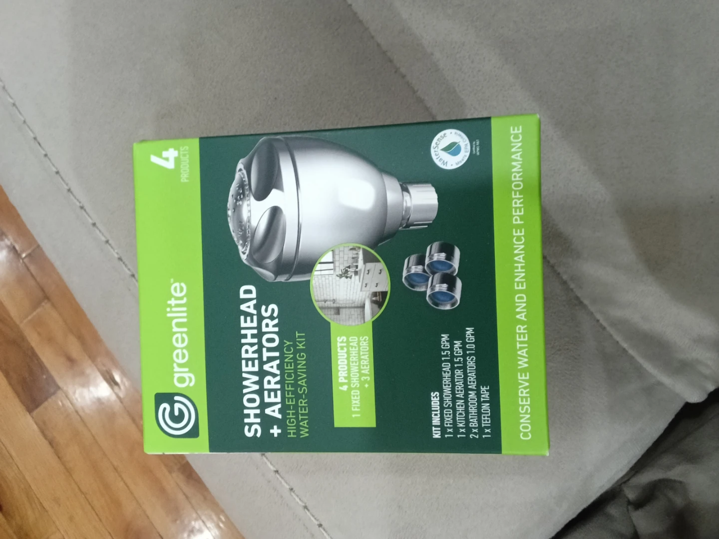 Greenlite Showerhead and Aerator Water-Saving Kit