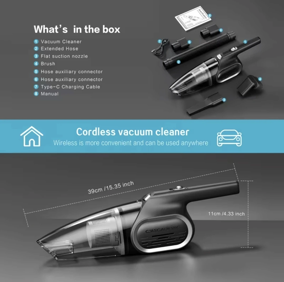 Cordless Handheld Vacuum – 6000PA – Car & Home *new - photo 2