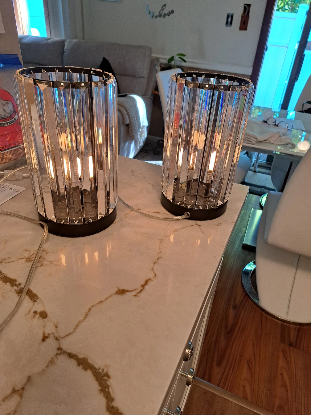Set of Two Crystal acrylic Table Lamps - photo 2