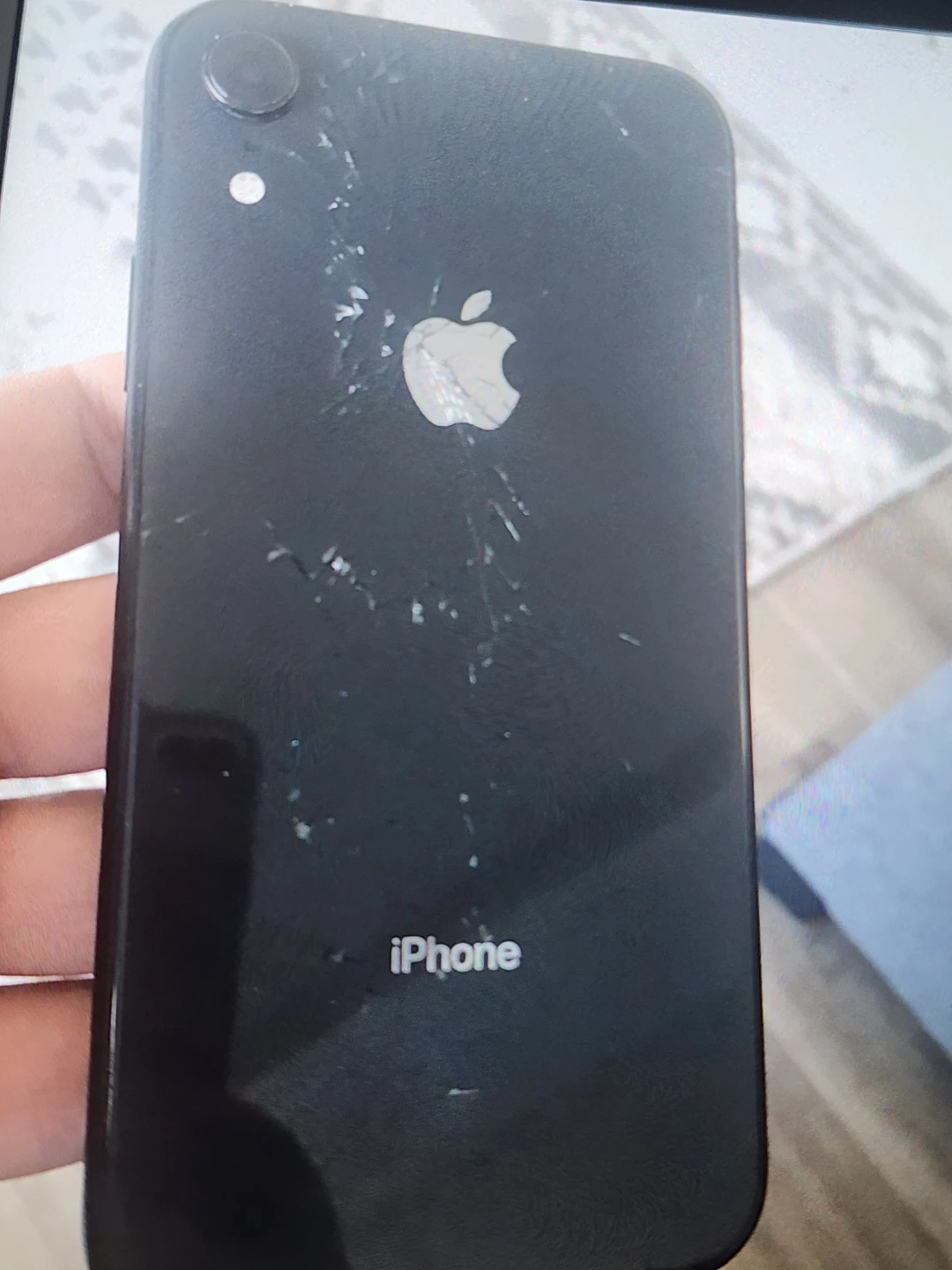 Apple iPhone XR Black back crack - photo 3