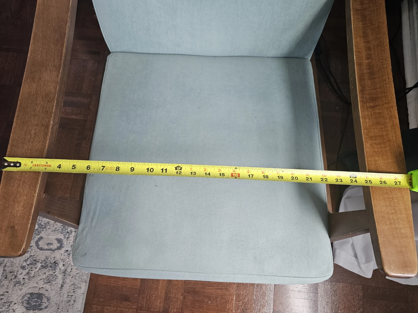 Mid-Century Modern Armchair - Light Blue - photo 3