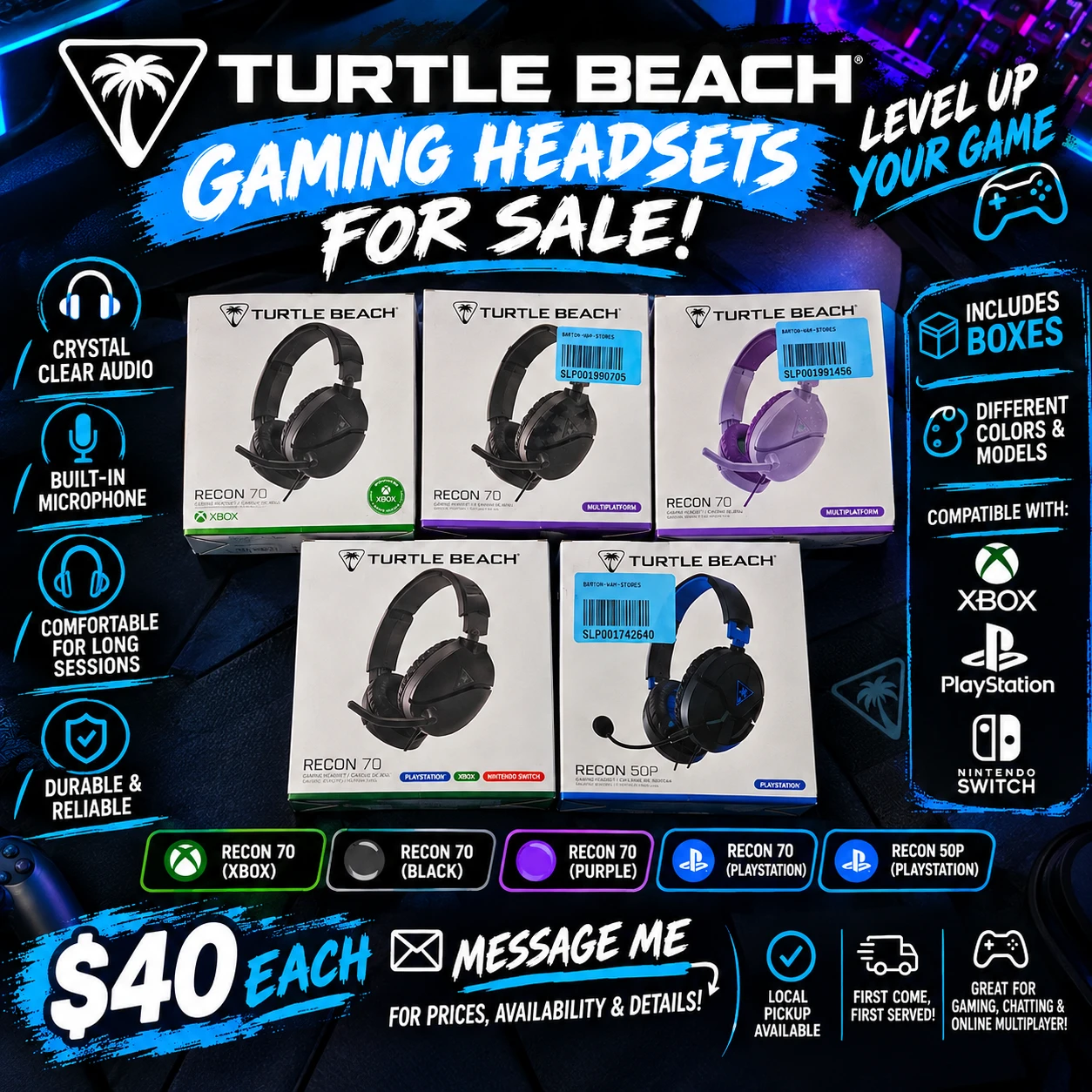 Turtle Beach Recon 70 and 50P Gaming Headsets - photo 2