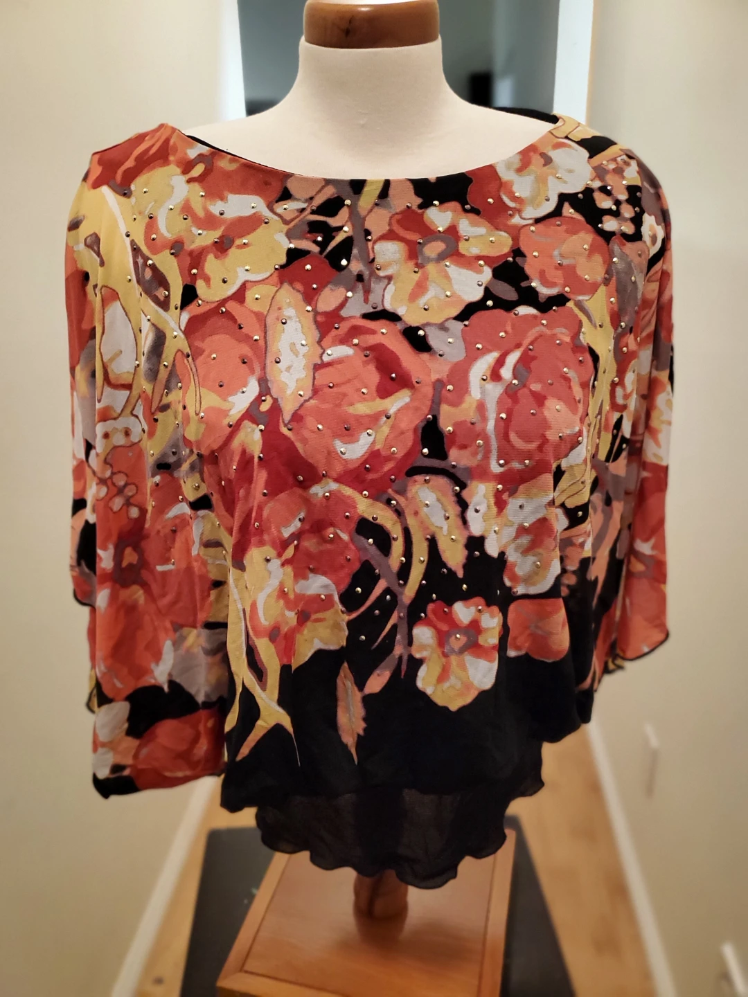 Floral Print Embellished Blouse