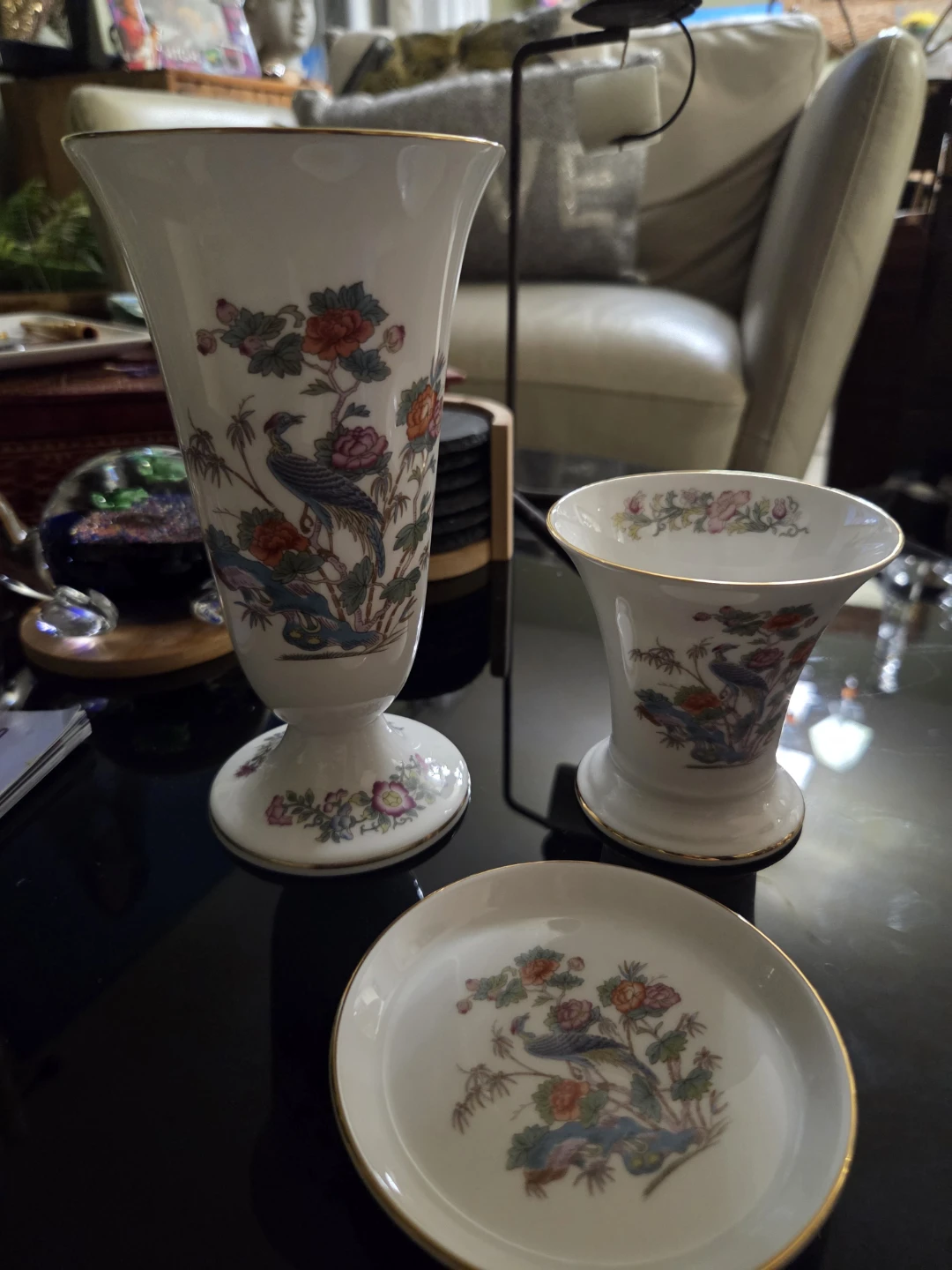 VINTAGE WEDGWOOD KUTANI CRANE  BONE CHINA SET