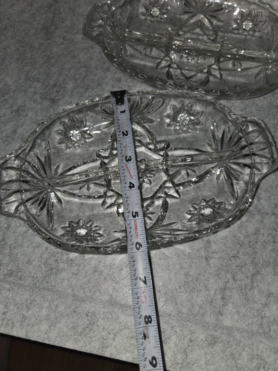 Set of 2 Vintage Star Pattern Glass Serving Dishes - photo 5