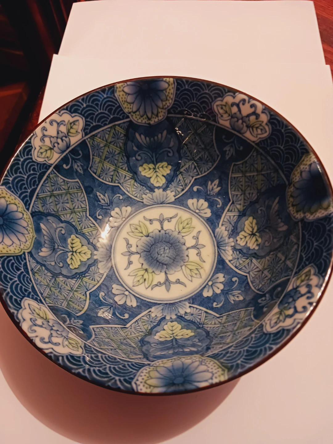 Japanese Blue and White Floral Patterned Bowl - photo 2