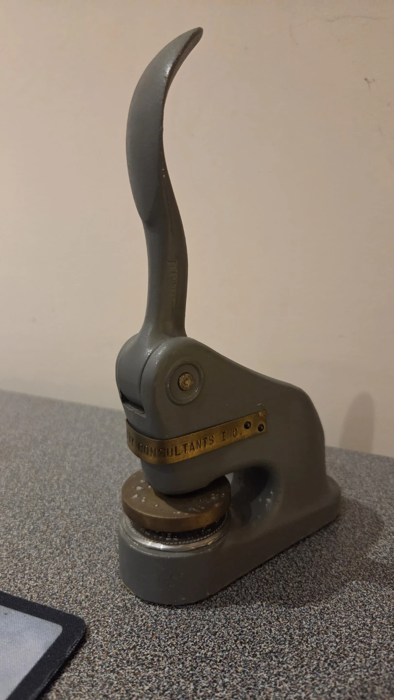 Vintage Metal Embossing Seal Press