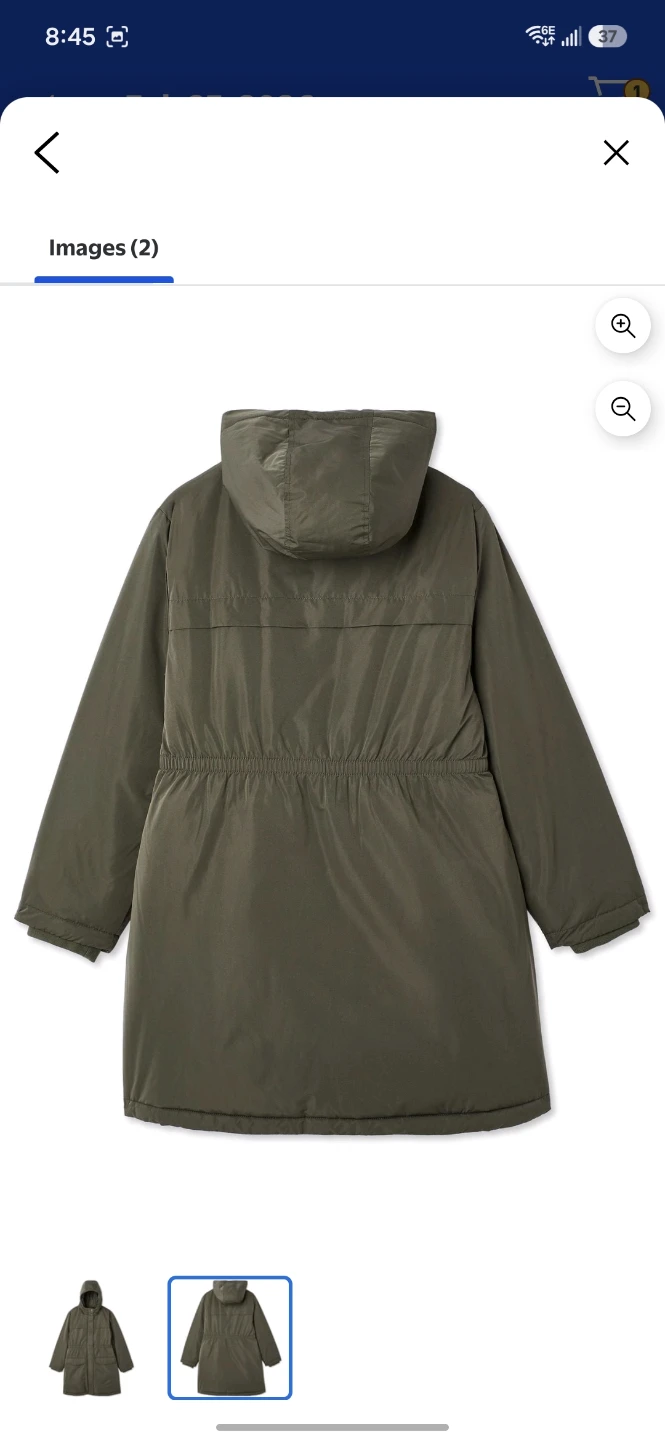 New George Girls' Hooded Long Parka Olive Size  XL (14-16) - photo 2