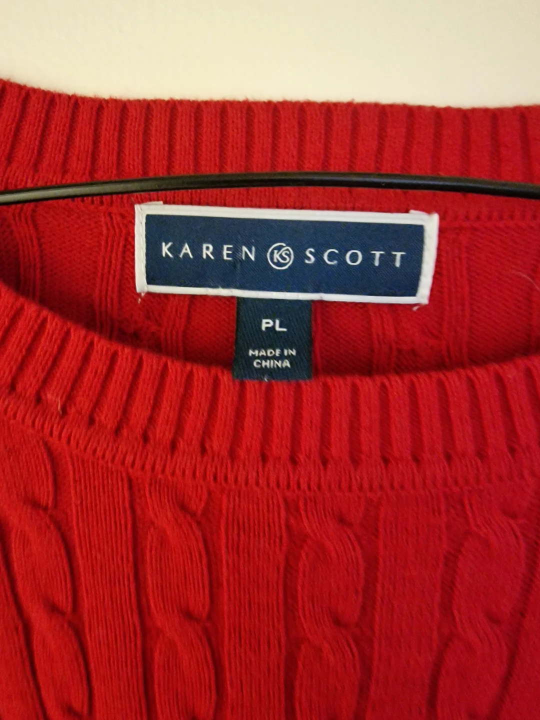 Karen Scott Red Cable Knit Sweater - photo 2