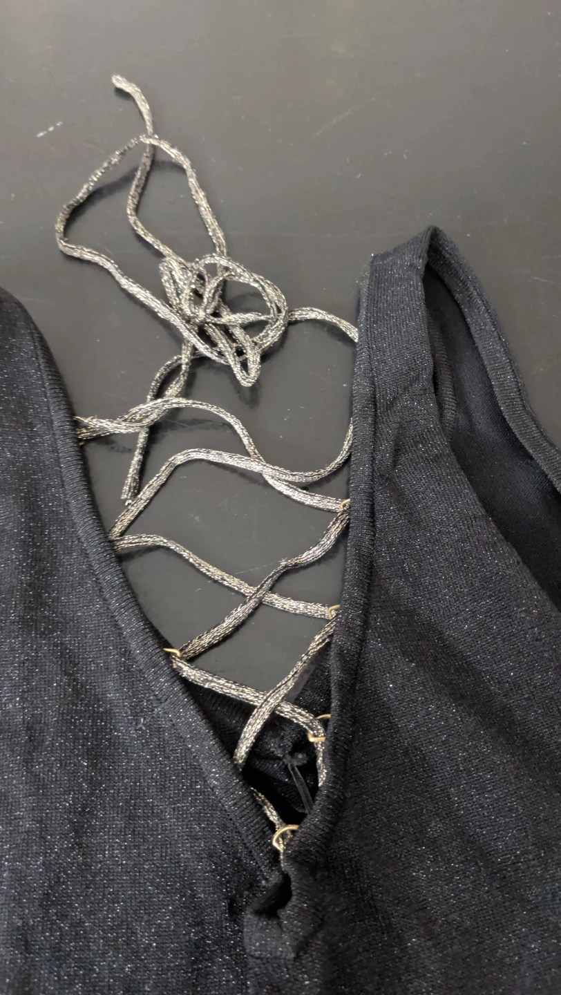 Twenty black and metallic lace-up sleeveless dress - photo 3