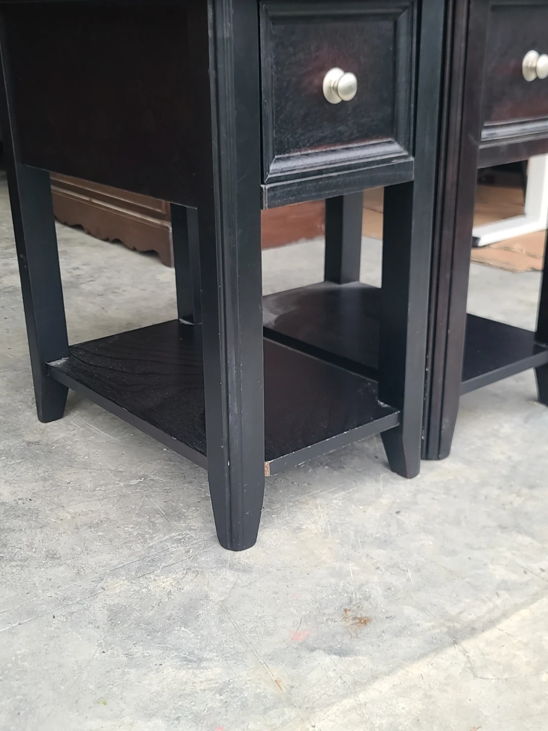 Pair of Dark Wood Nightstands - photo 4