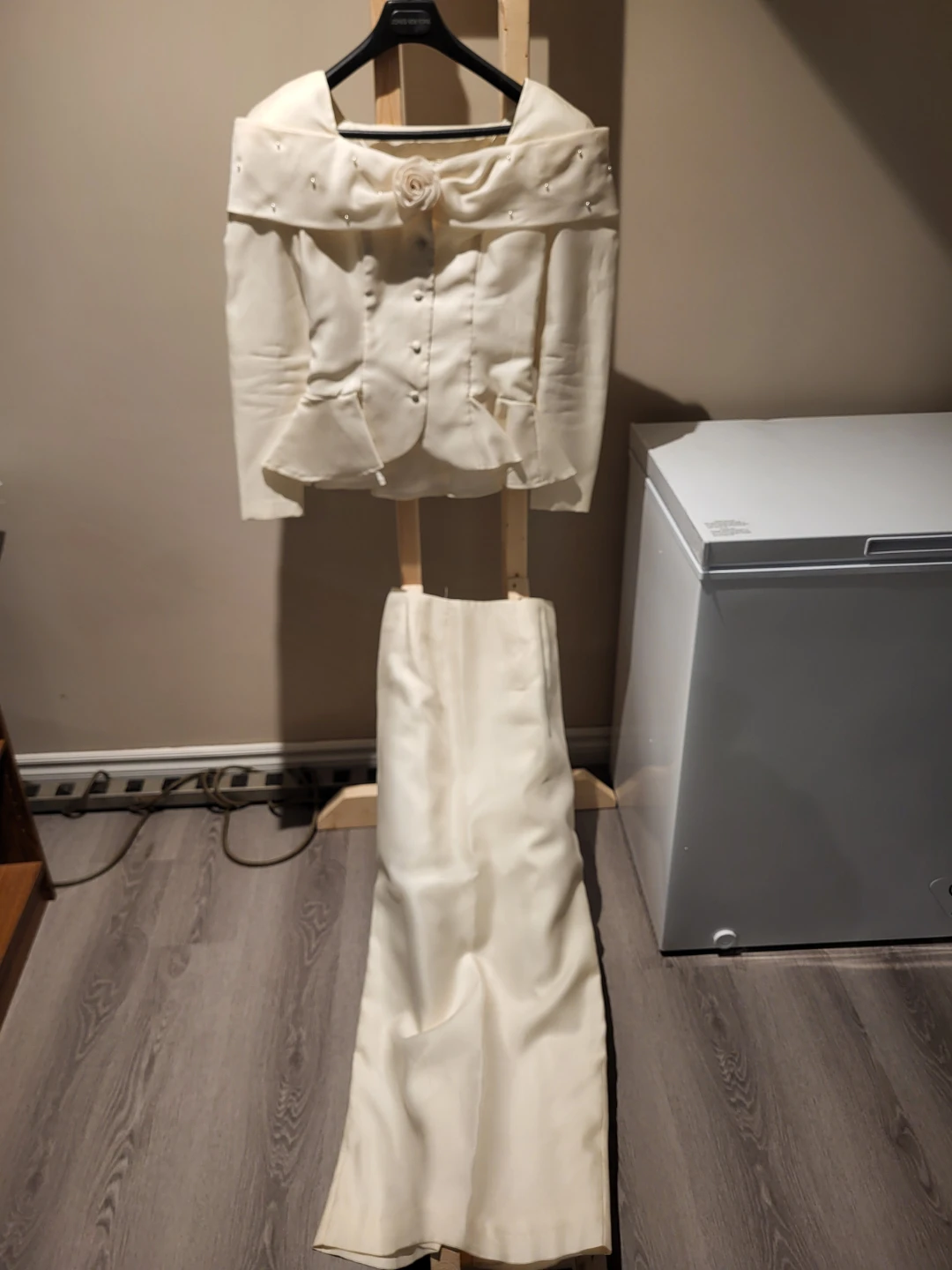 Wedding Dress: Watter Watters Vintage Silk Two-Piece Suit