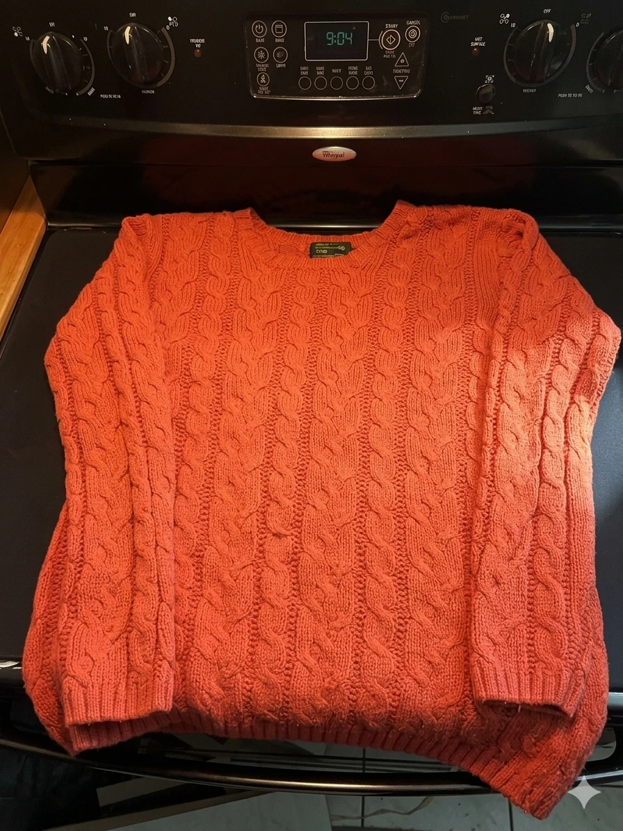 One One On Orange Cable Knit Sweater - photo 2