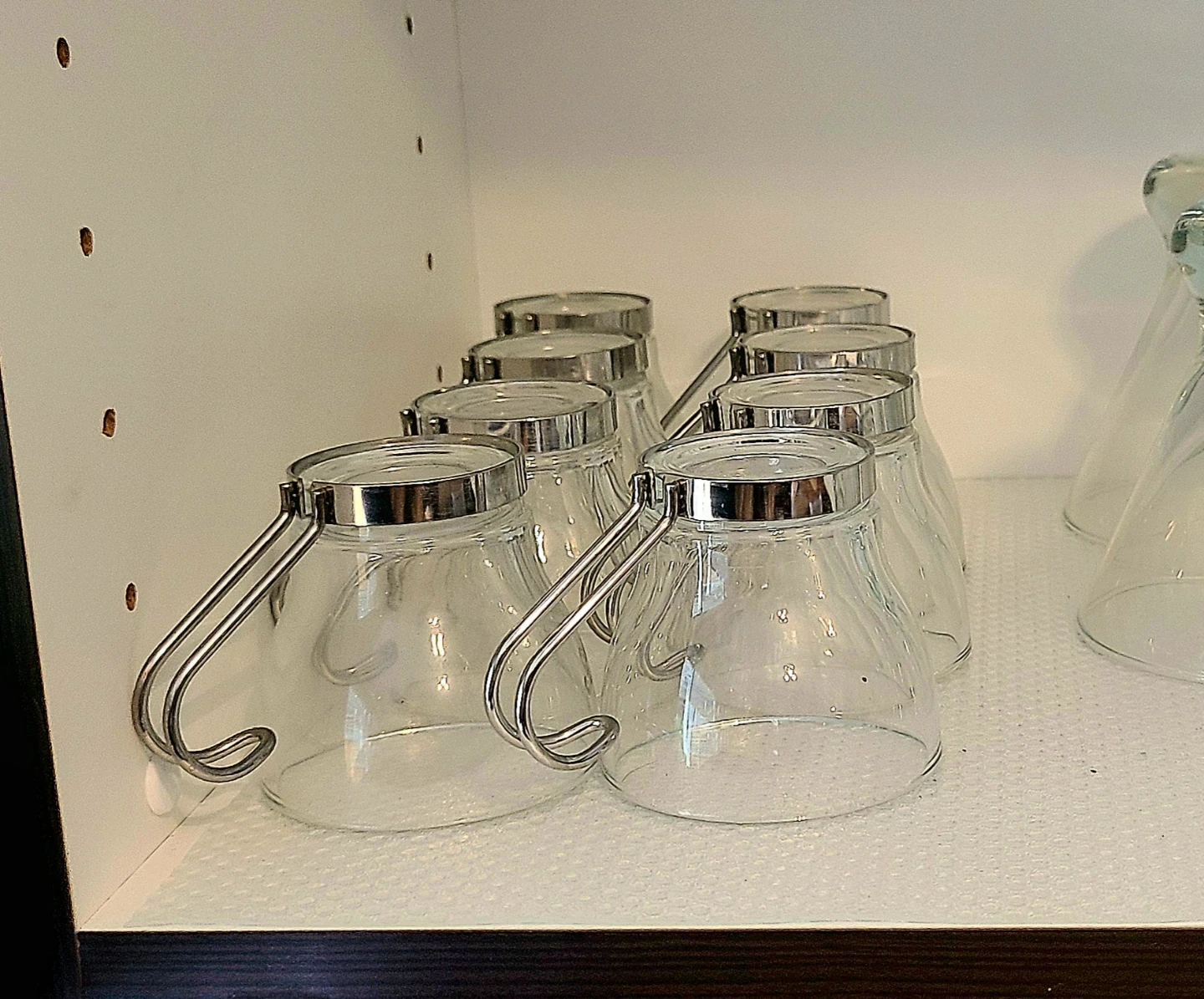 Set of 8 Glass expresso cup with Metal Handles