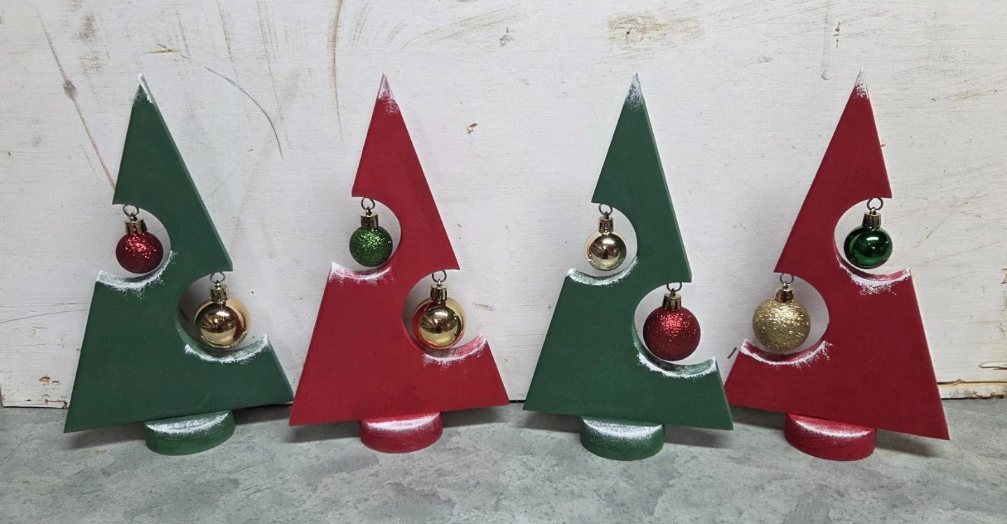 Handcrafted wooden Christmas tree