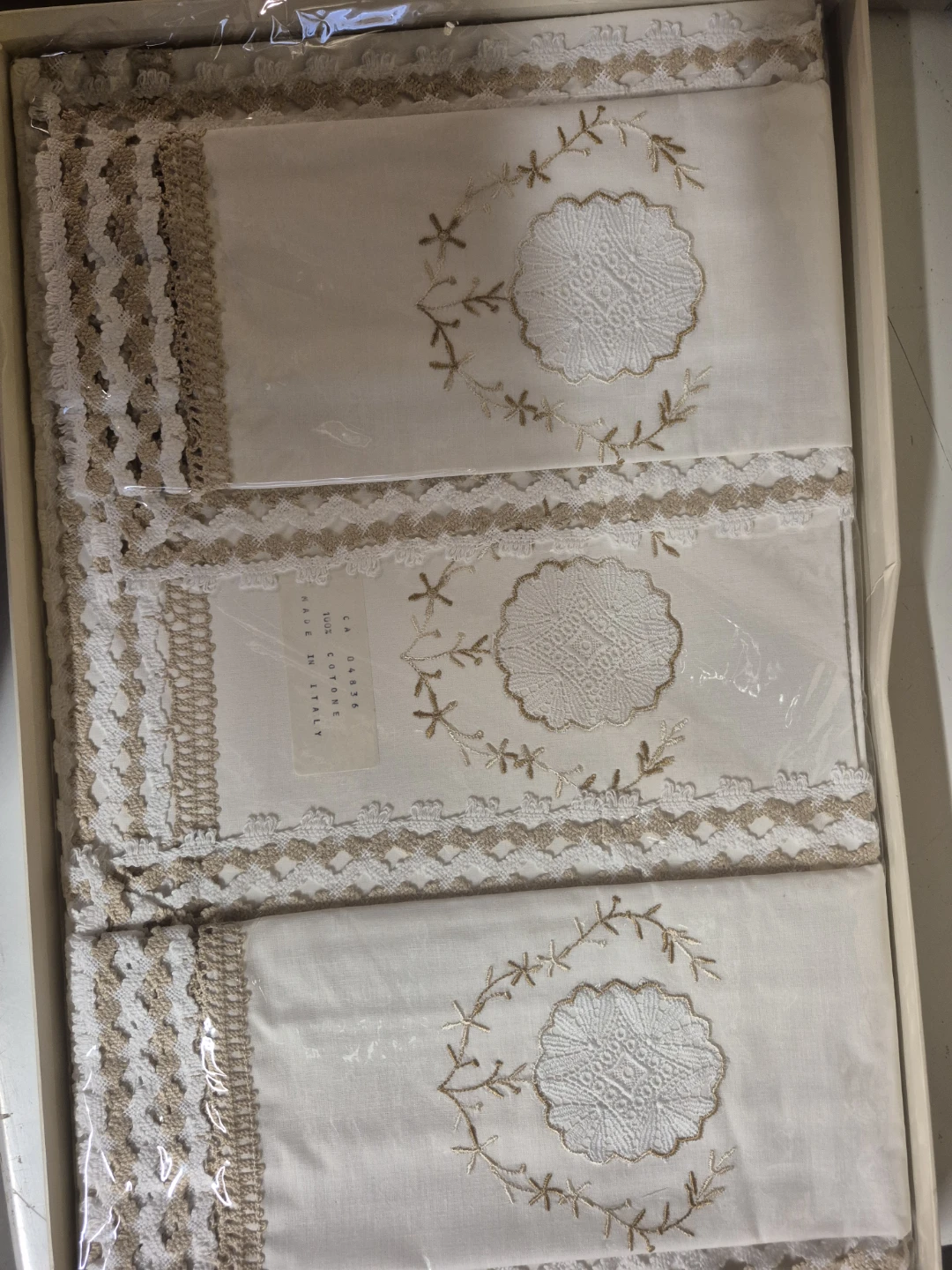 Set of 3 Italian Cotton Table Runners