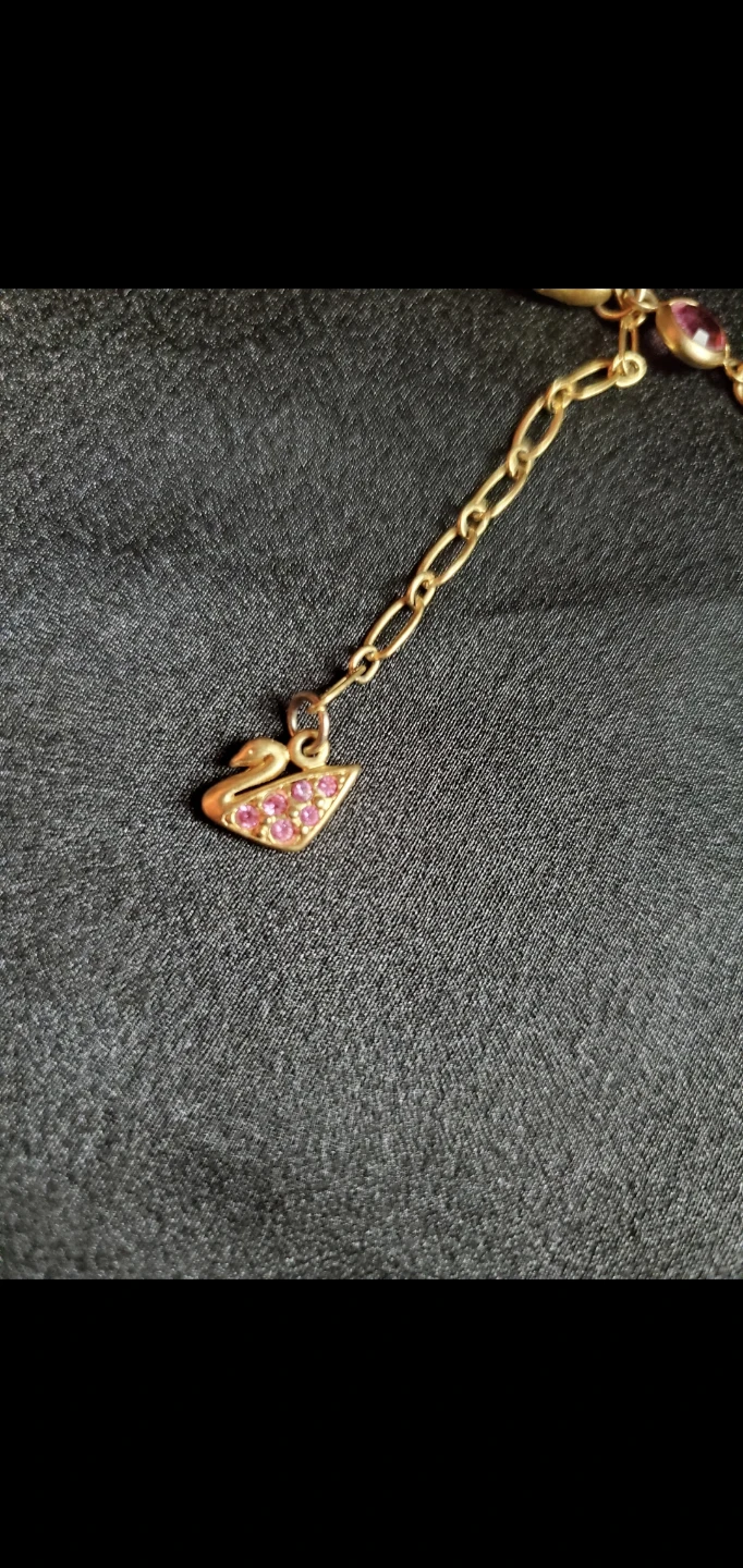 Vintage Swarovski Gold-Tone Pink Crystal Necklace - photo 3