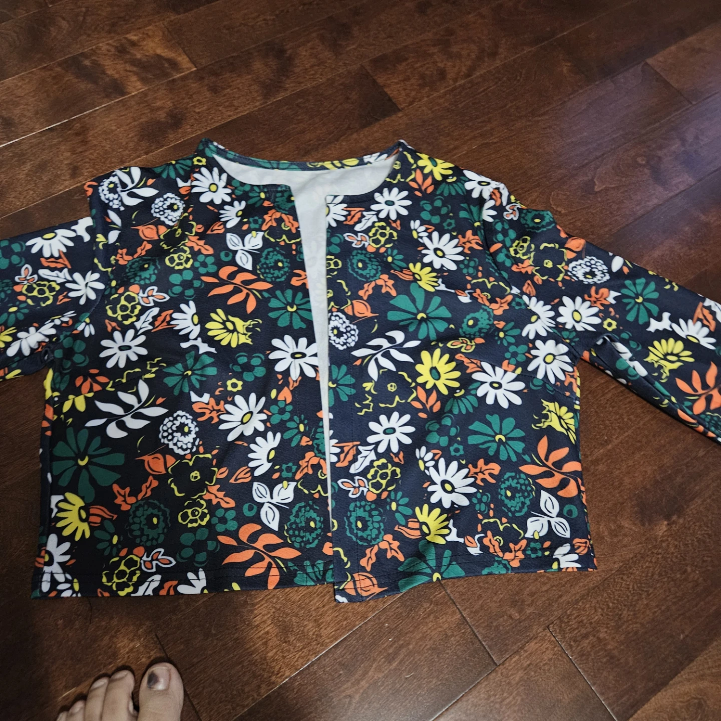 New Floral Print Open Front Jacket size large - photo 4