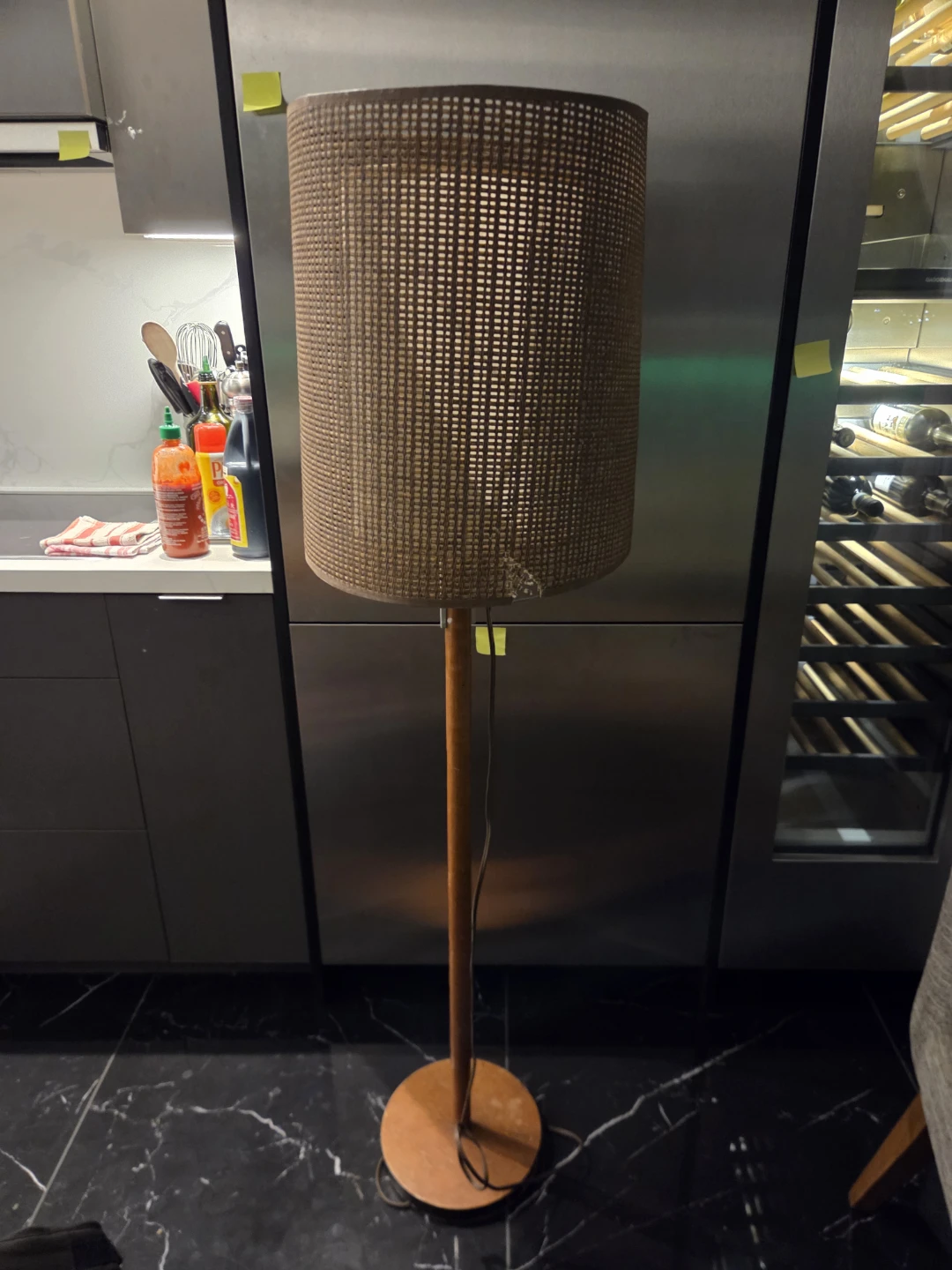 Mid-century Modern Rattan Floor Lamp