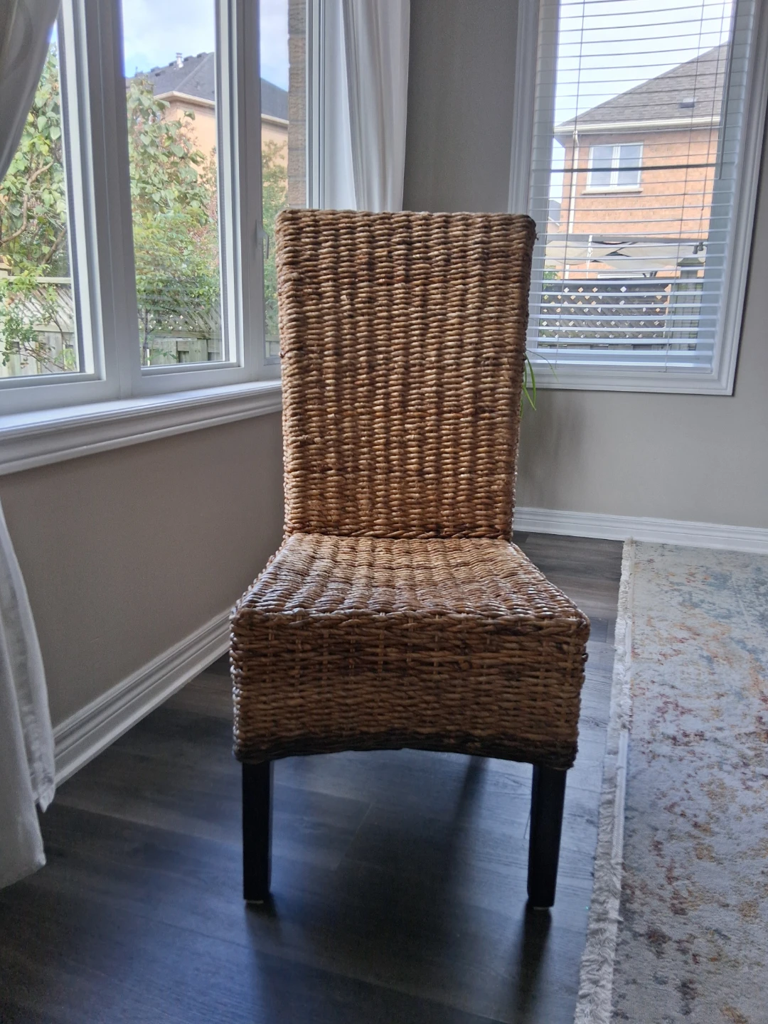 Set of 2 Woven Rattan Dining Chairs - photo 2