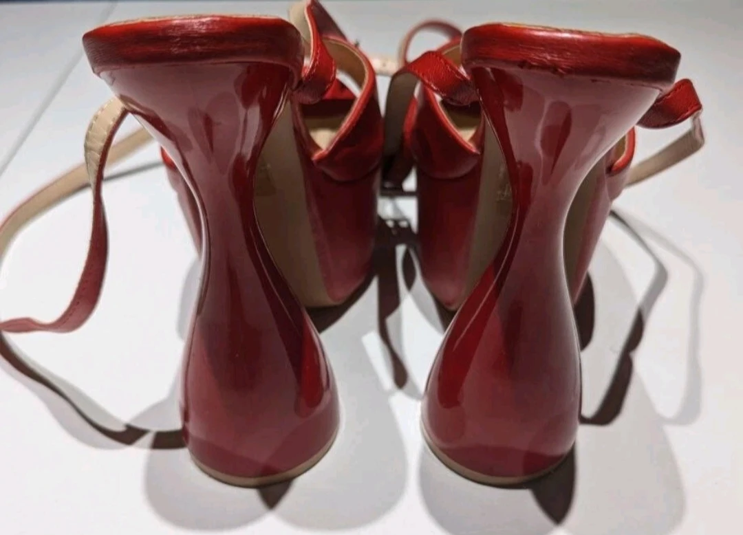 Red Extreme Platform Ankle Strap Heeled Sandals, Size 6,5 (86) - photo 4