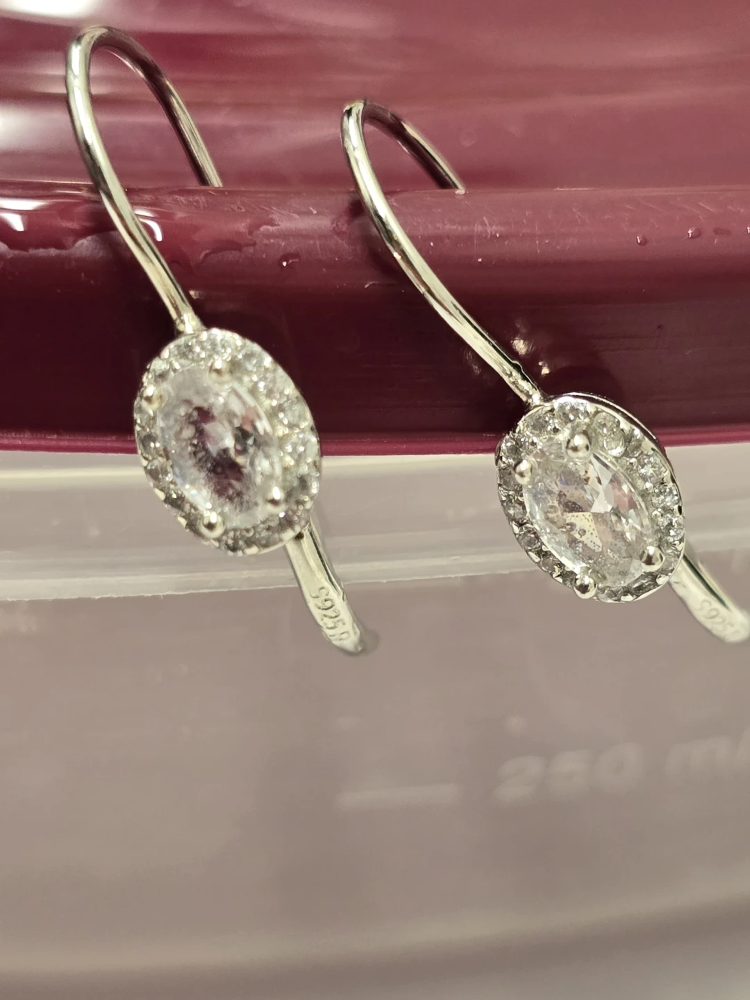 Oval Halo Earrings 925 Sterling Silver with Mossanite - photo 3