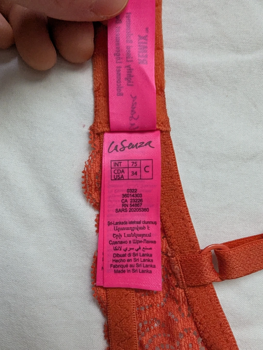 La Senza Remix Lightly Lined Cotton Balconnet Bra 34C orange - photo 3