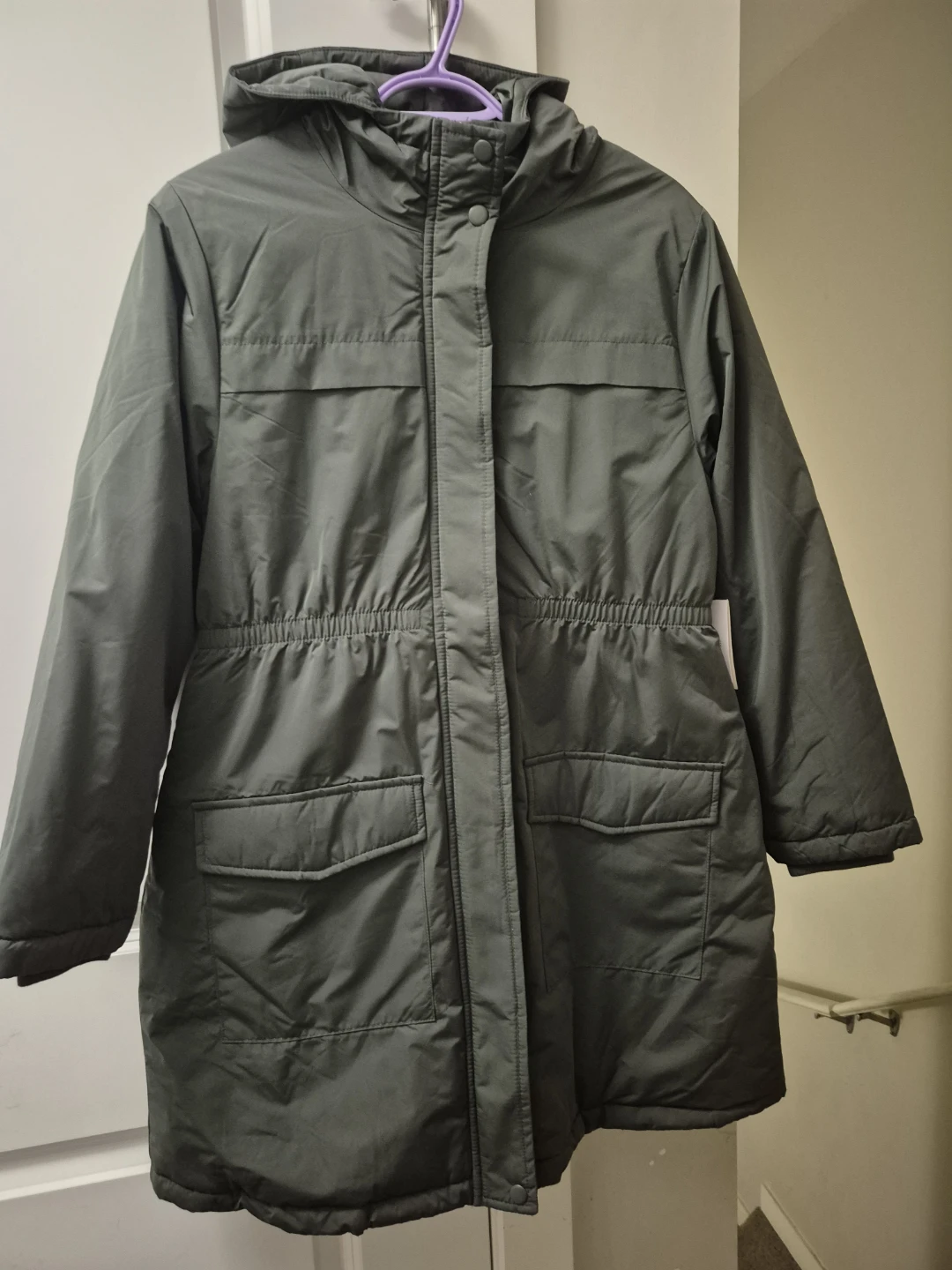 New George Girls' Hooded Long Parka Olive Size  XL (14-16) - photo 4
