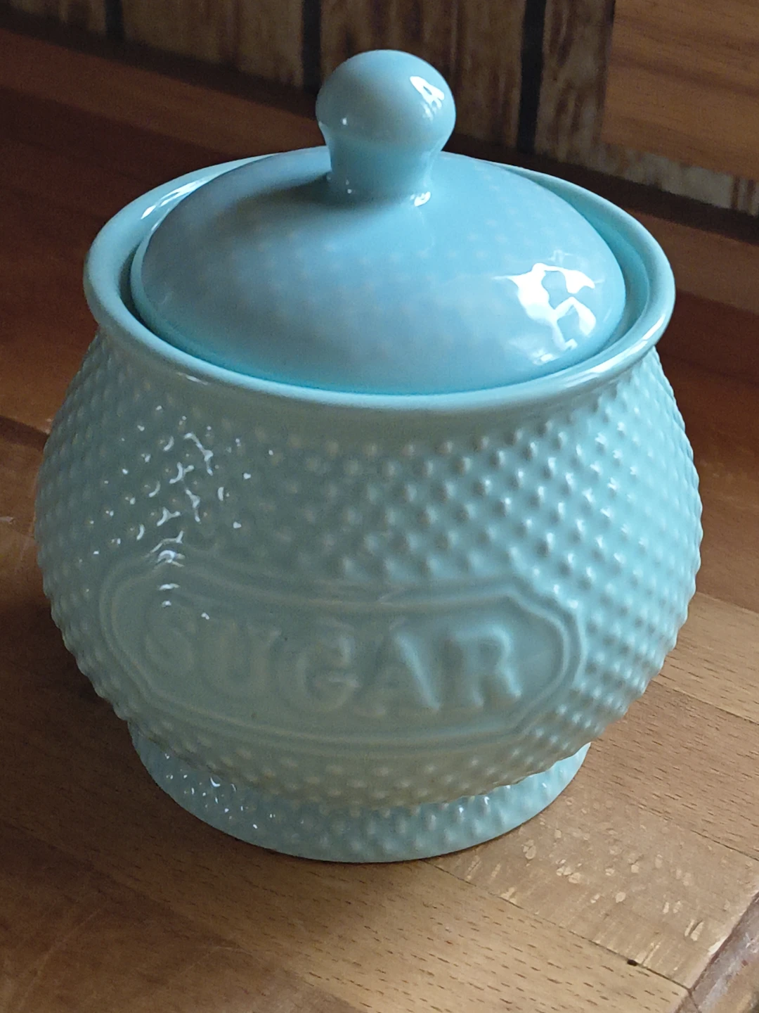 Stokes Blue Stoneware Sugar Bowl
