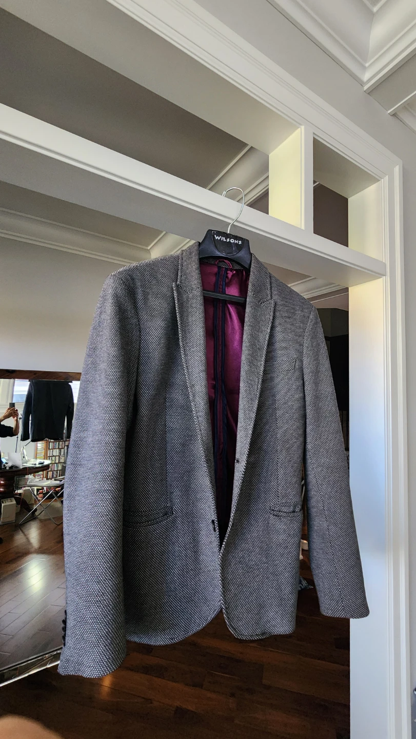 Zara Man Grey Textured Blazer