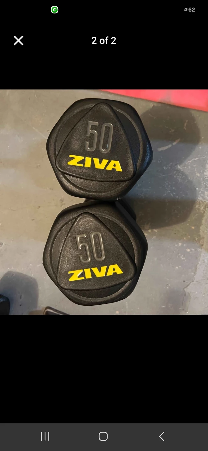 Brand New ZIVA Performance Hex 50lbs Dumbbells - photo 2