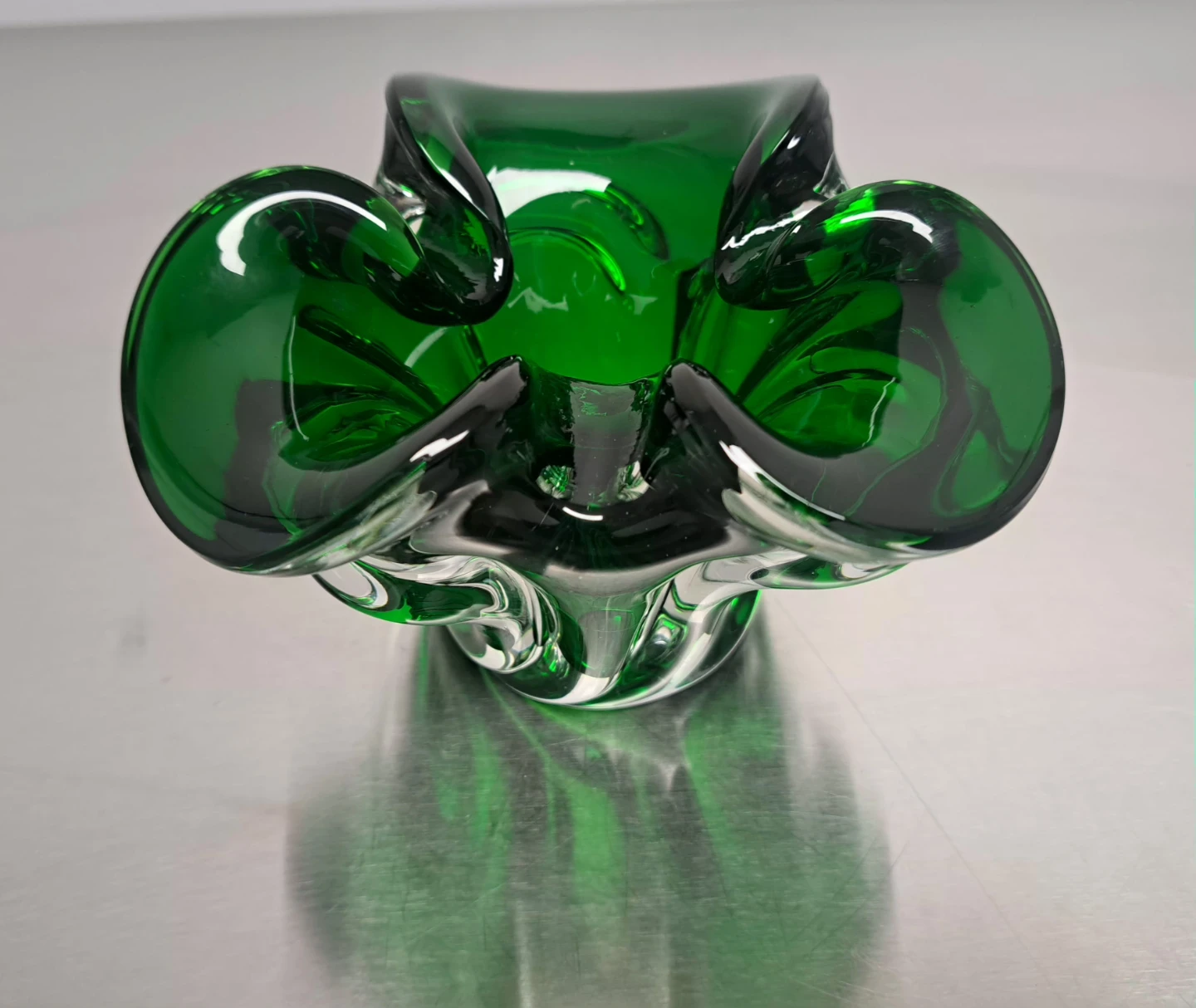 MCM Vintage Emerald Green Art Glass Bowl - photo 4