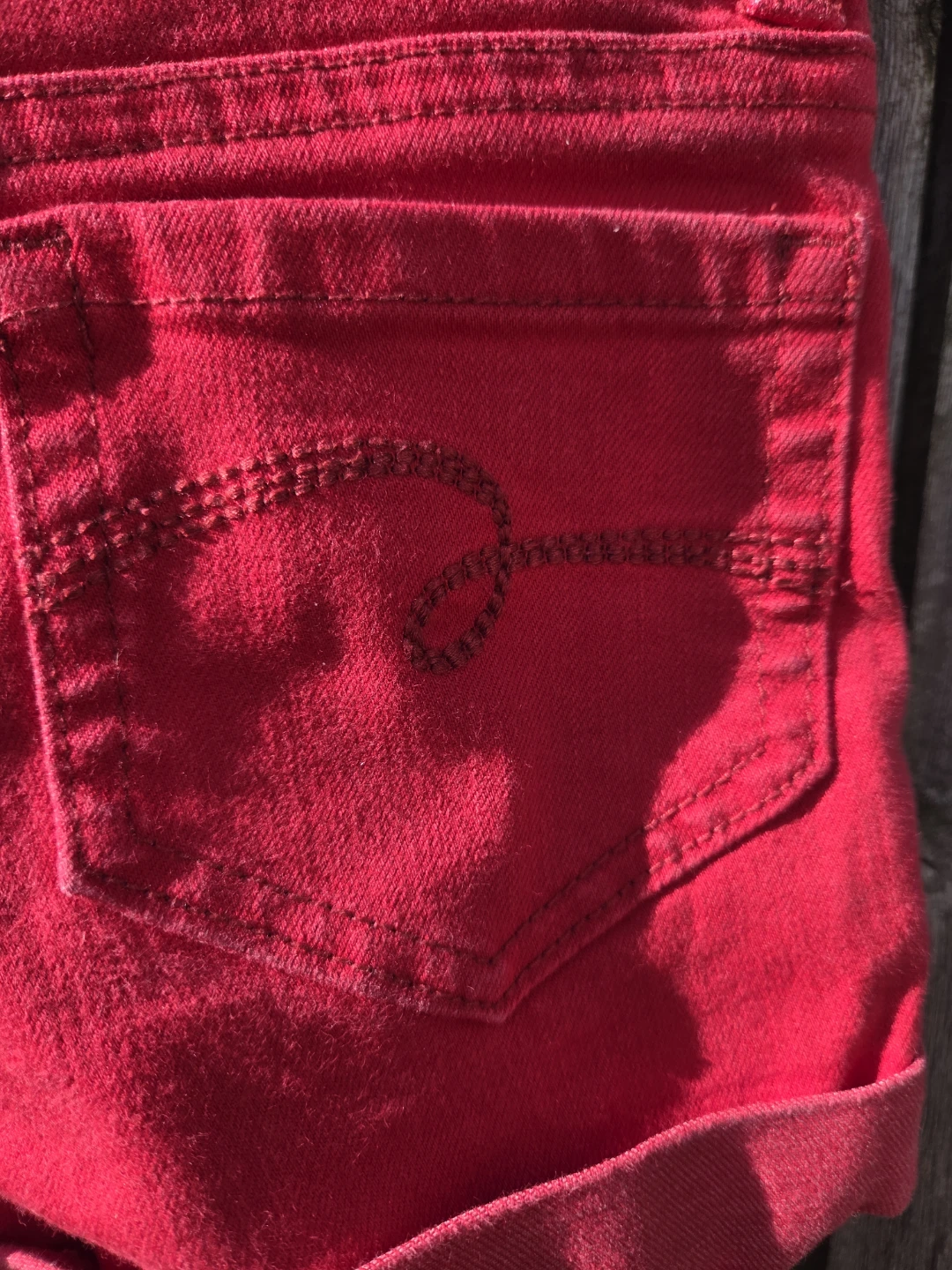 Justice Red Denim Shorts Size 8 Slim - photo 4