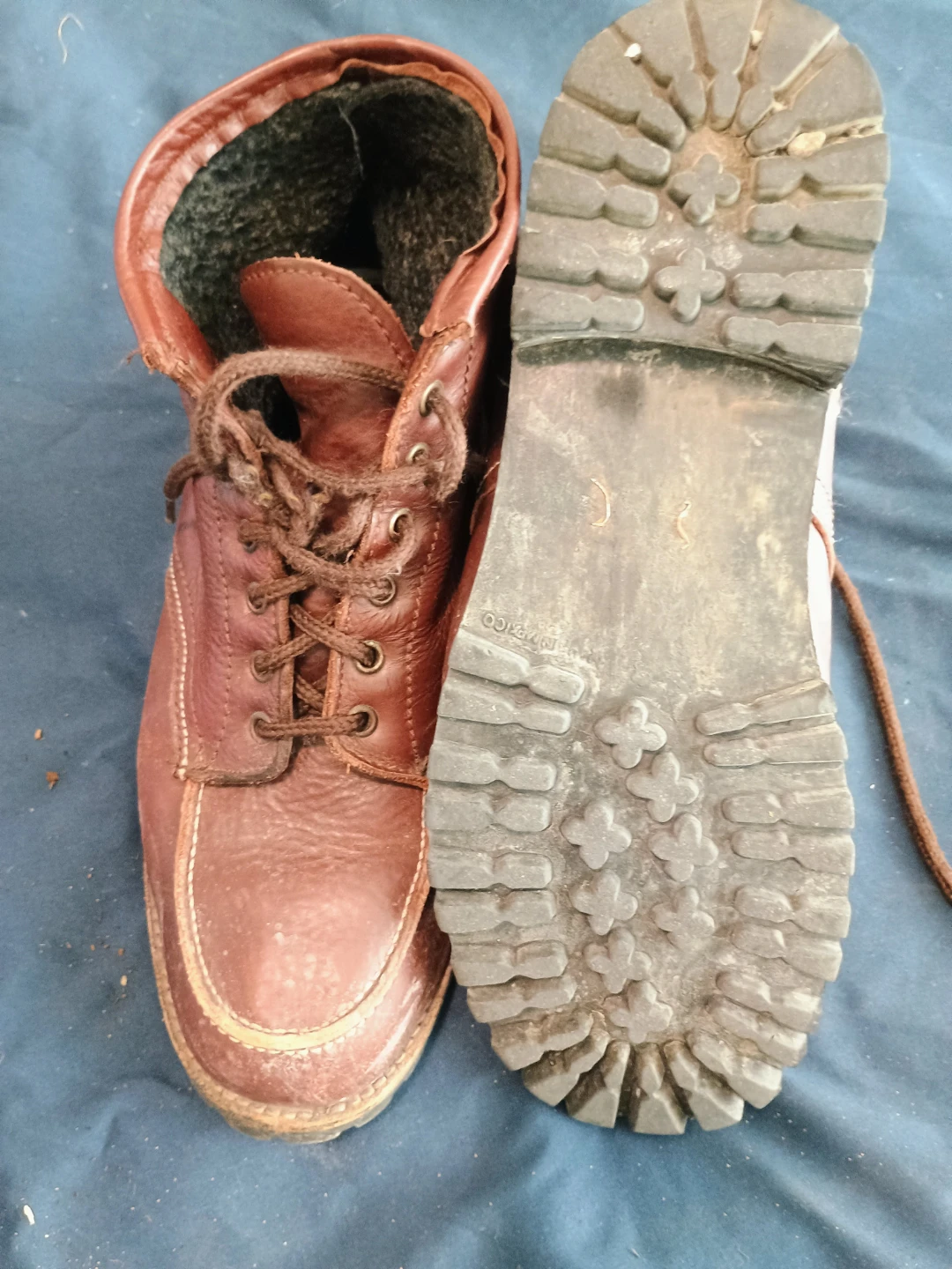 Brown Leather Lace-Up Boots