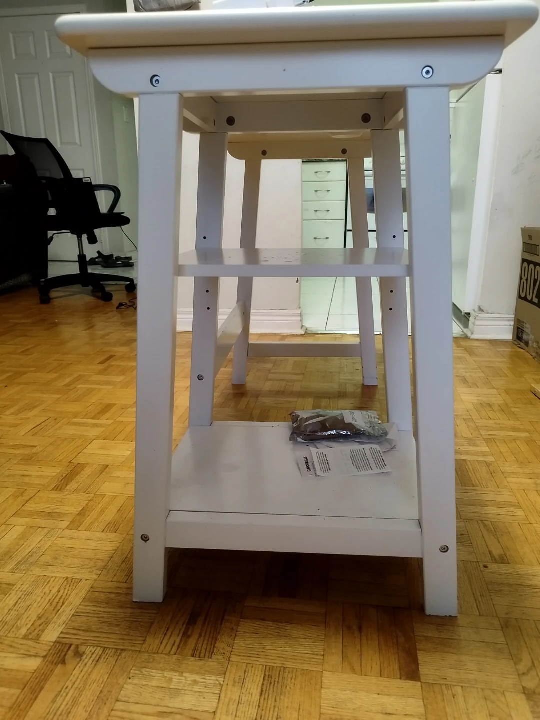 White kitchen island with shelving Computer Table - photo 2