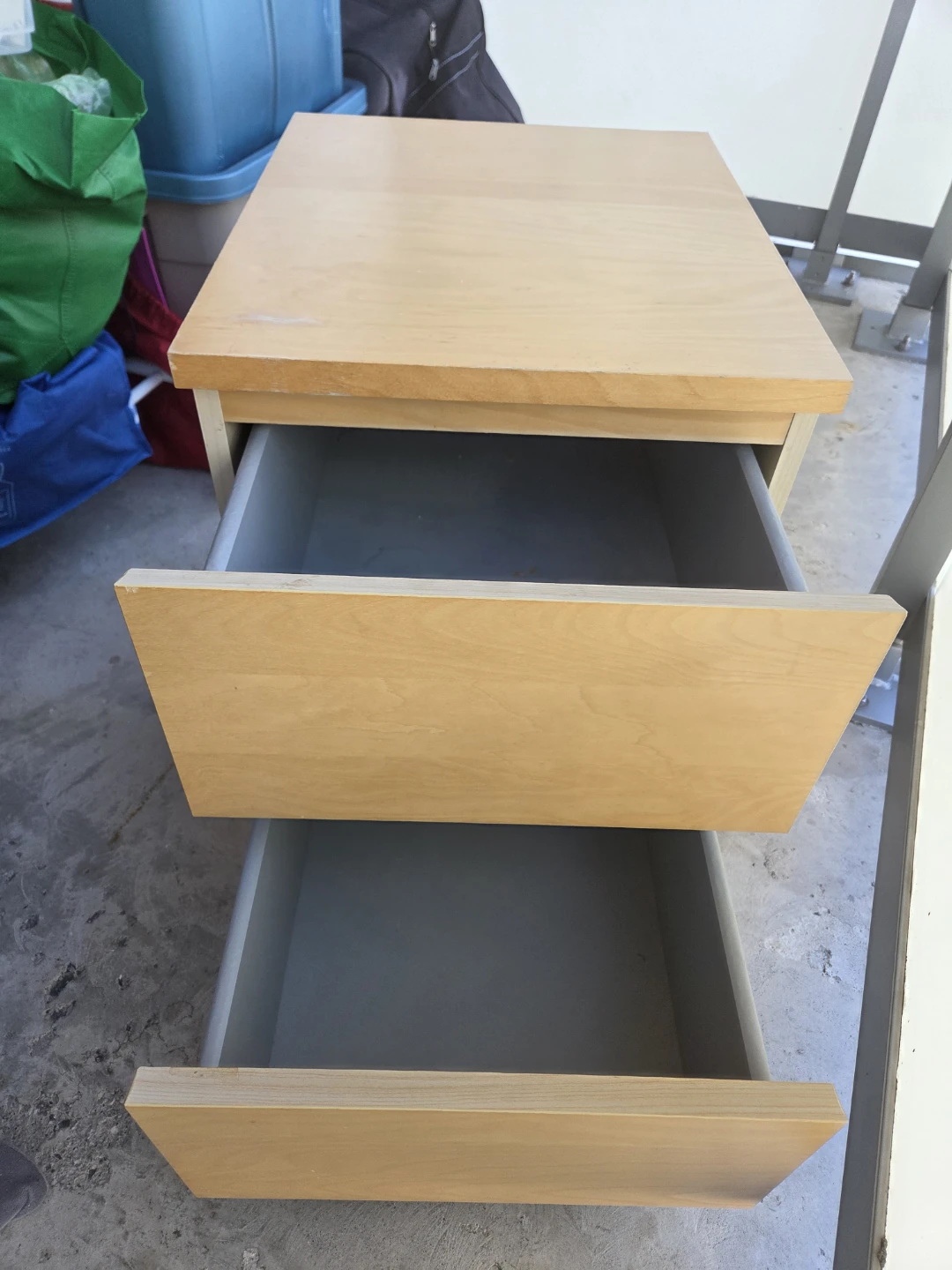 Light Wood 2-Drawer Nightstand - photo 3
