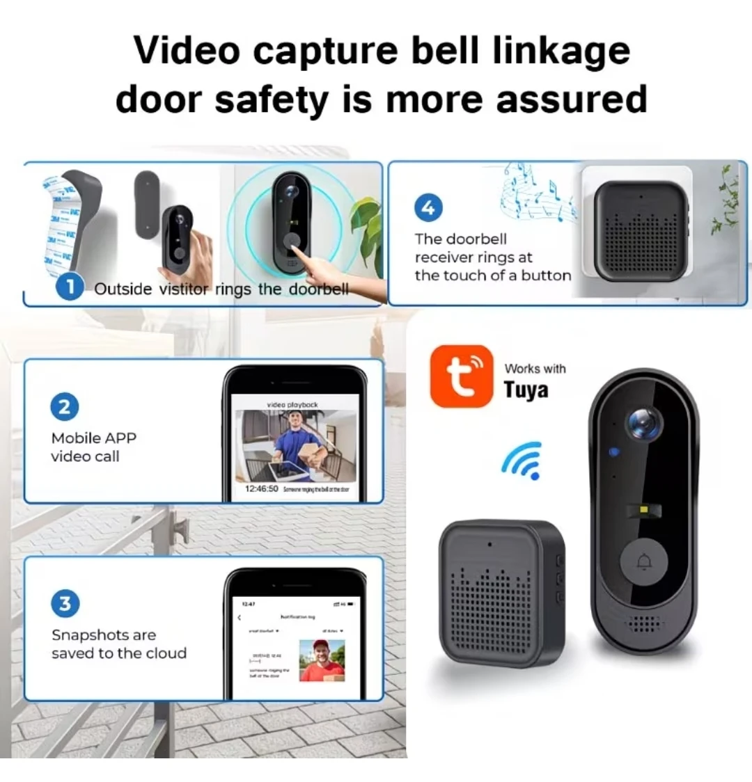 Tuya Smart Video Doorbell with Chime - photo 4