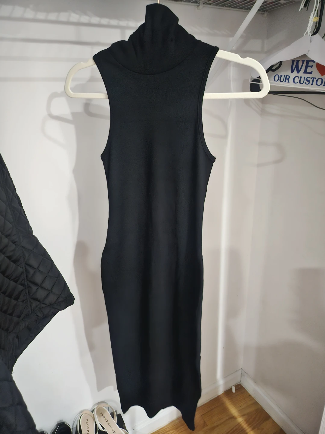 Zara Black Sleeveless Turtleneck Dress