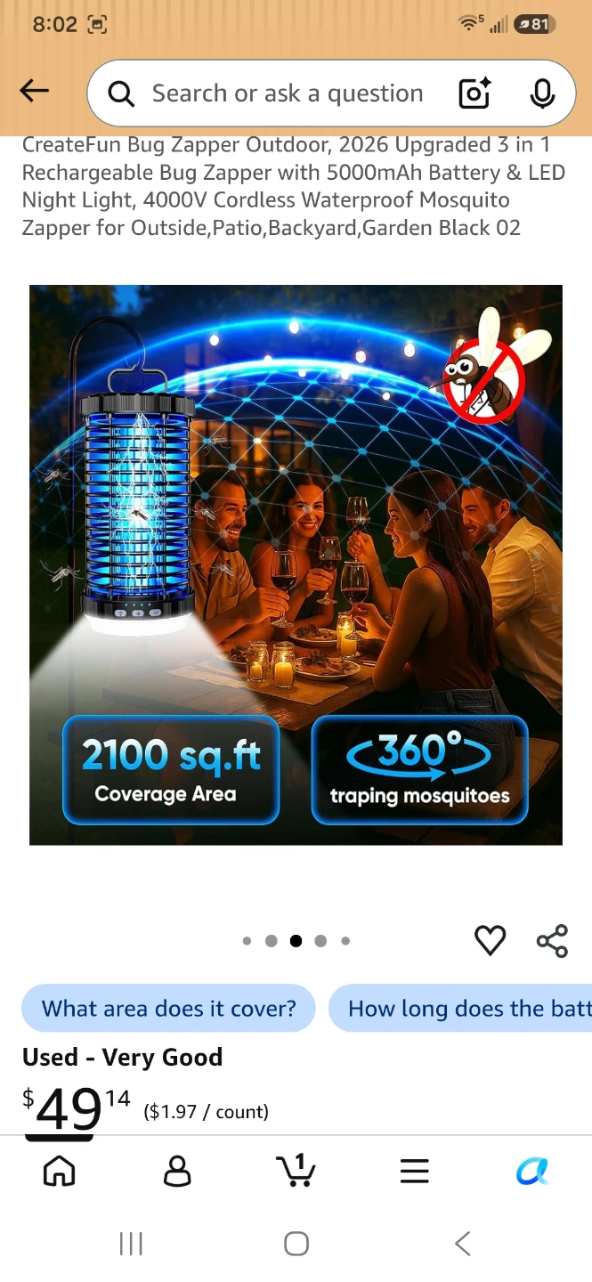 CreateFun Rechargeable Outdoor Bug Zapper - photo 3